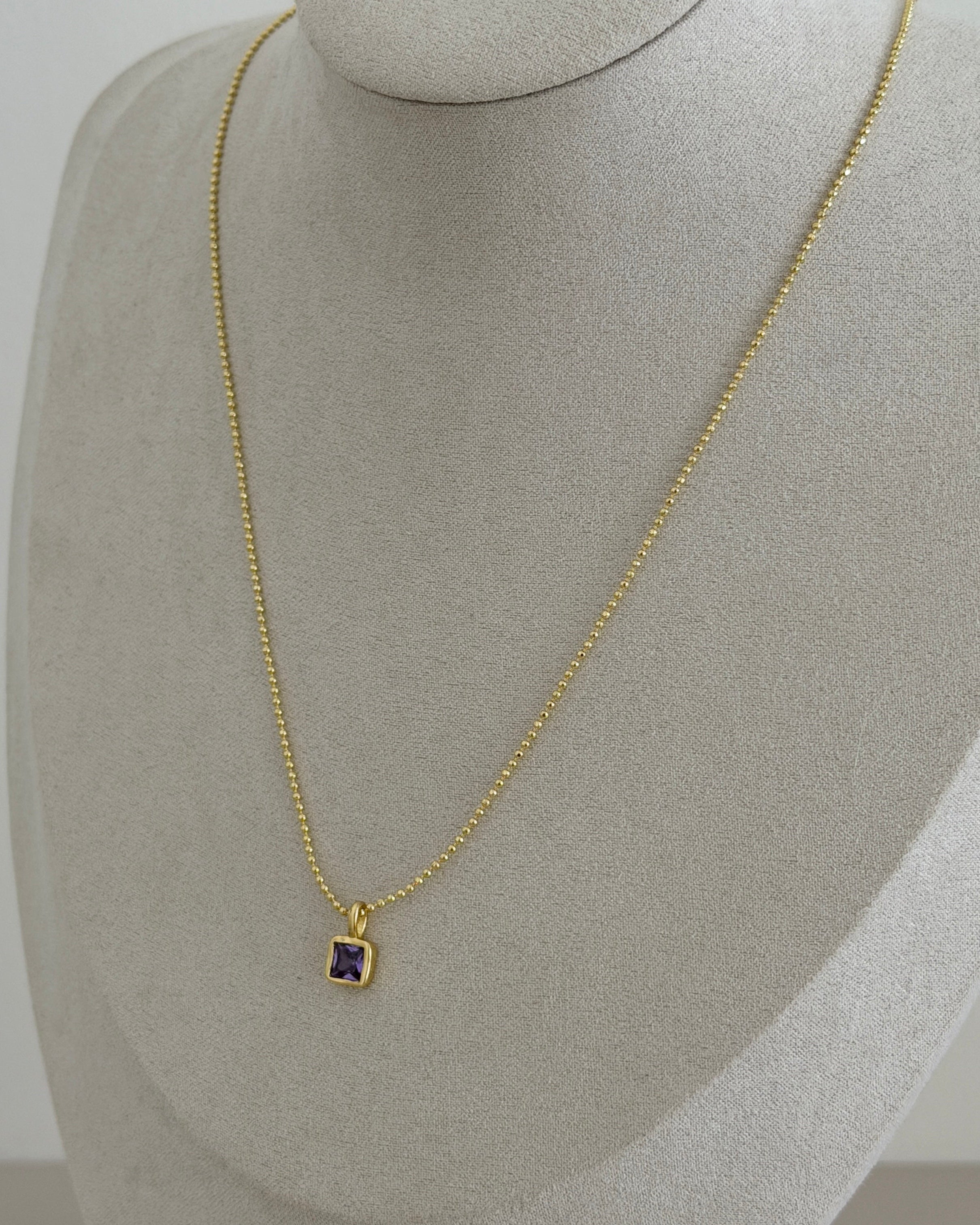 Luna Square Crystal Necklace