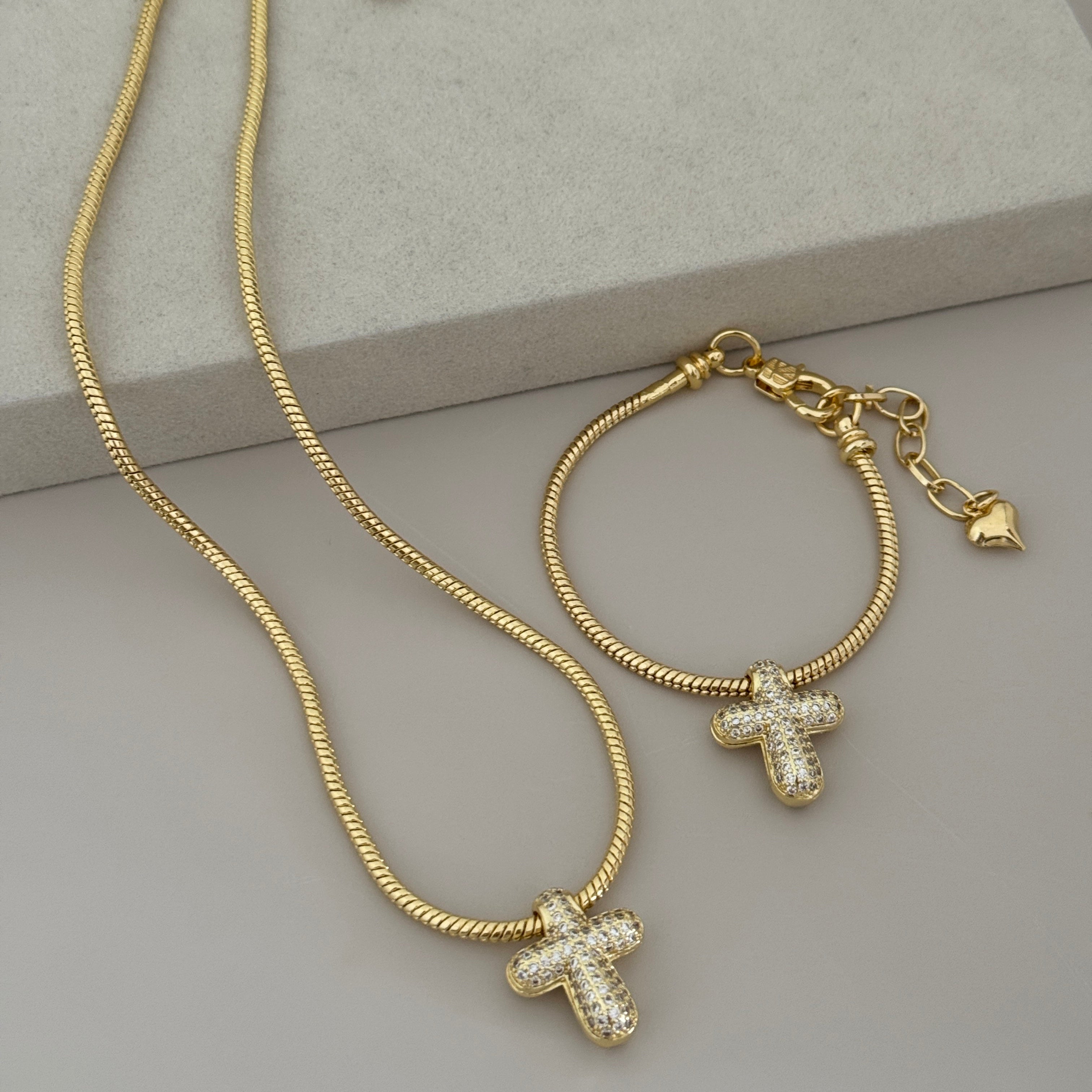 Gold Cross Bracelet