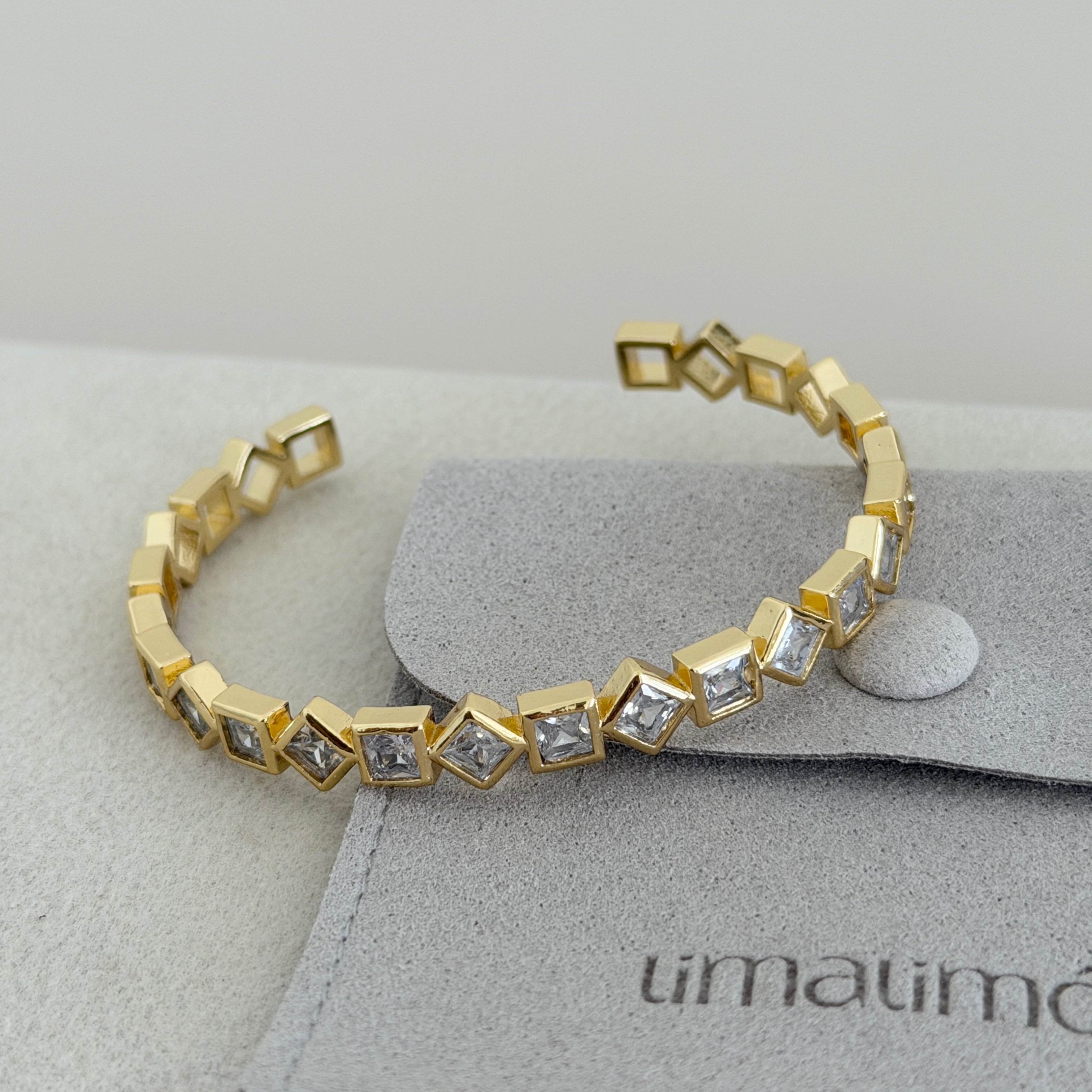 Bianca Square Crystal Cuff Bracelet