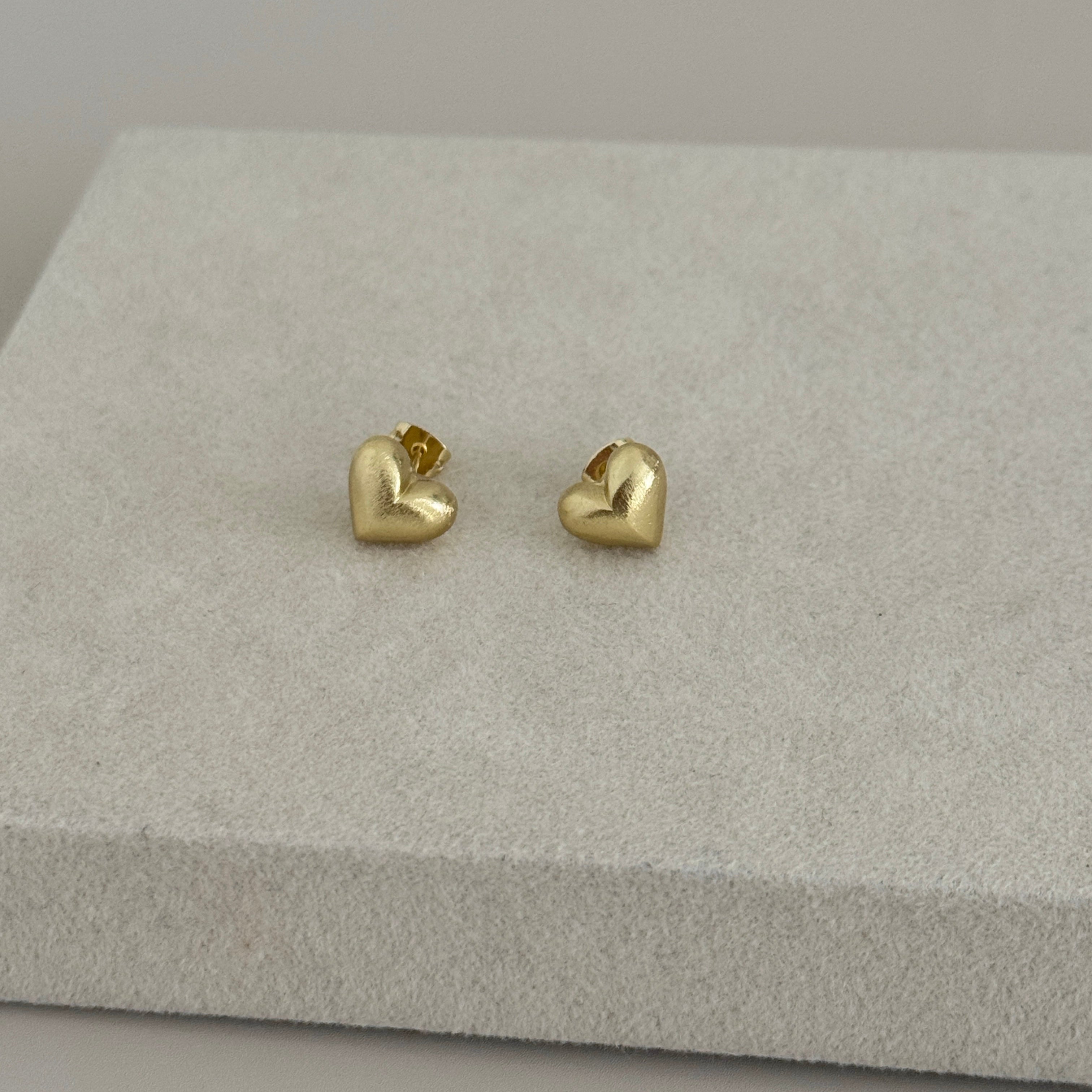 Puffy Heart Stud Earrings