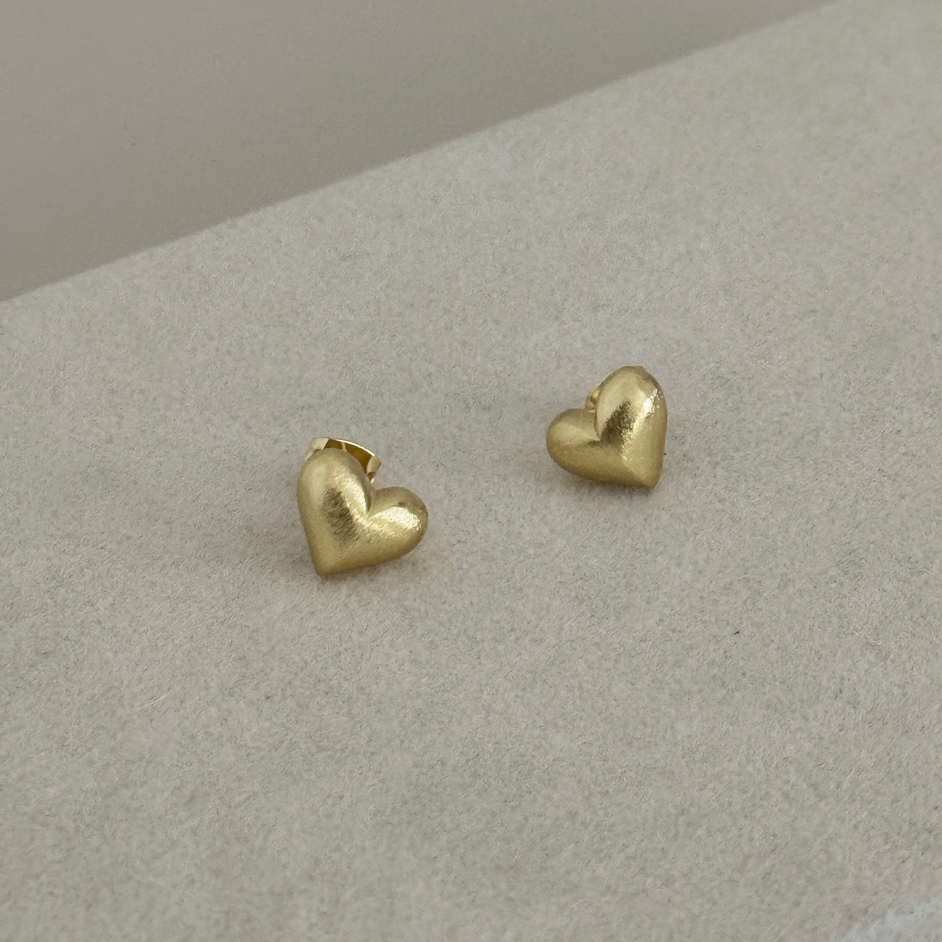 Puffy Heart Stud Earrings