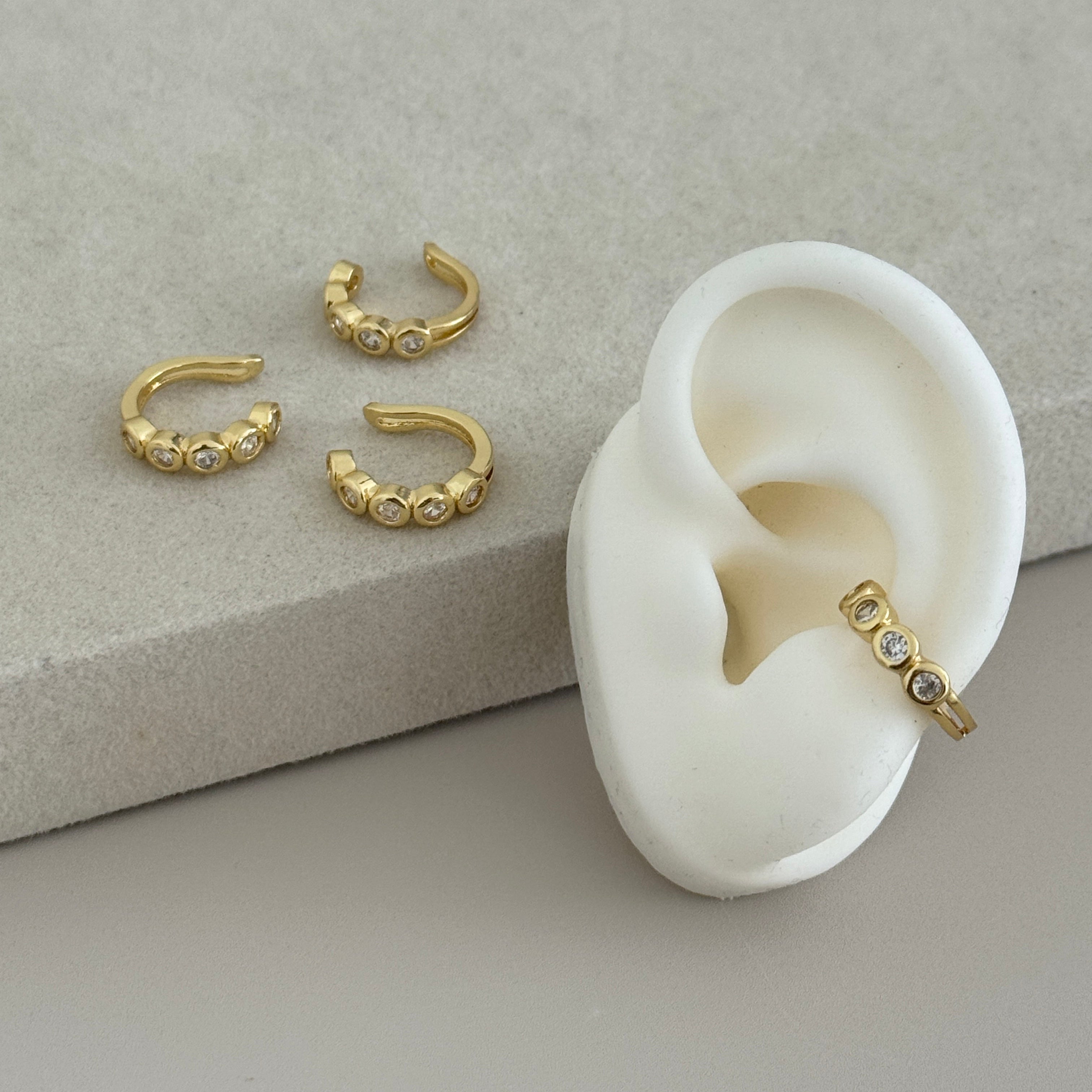 Crystal Row Adjustable Ear Cuff (Single Piece)