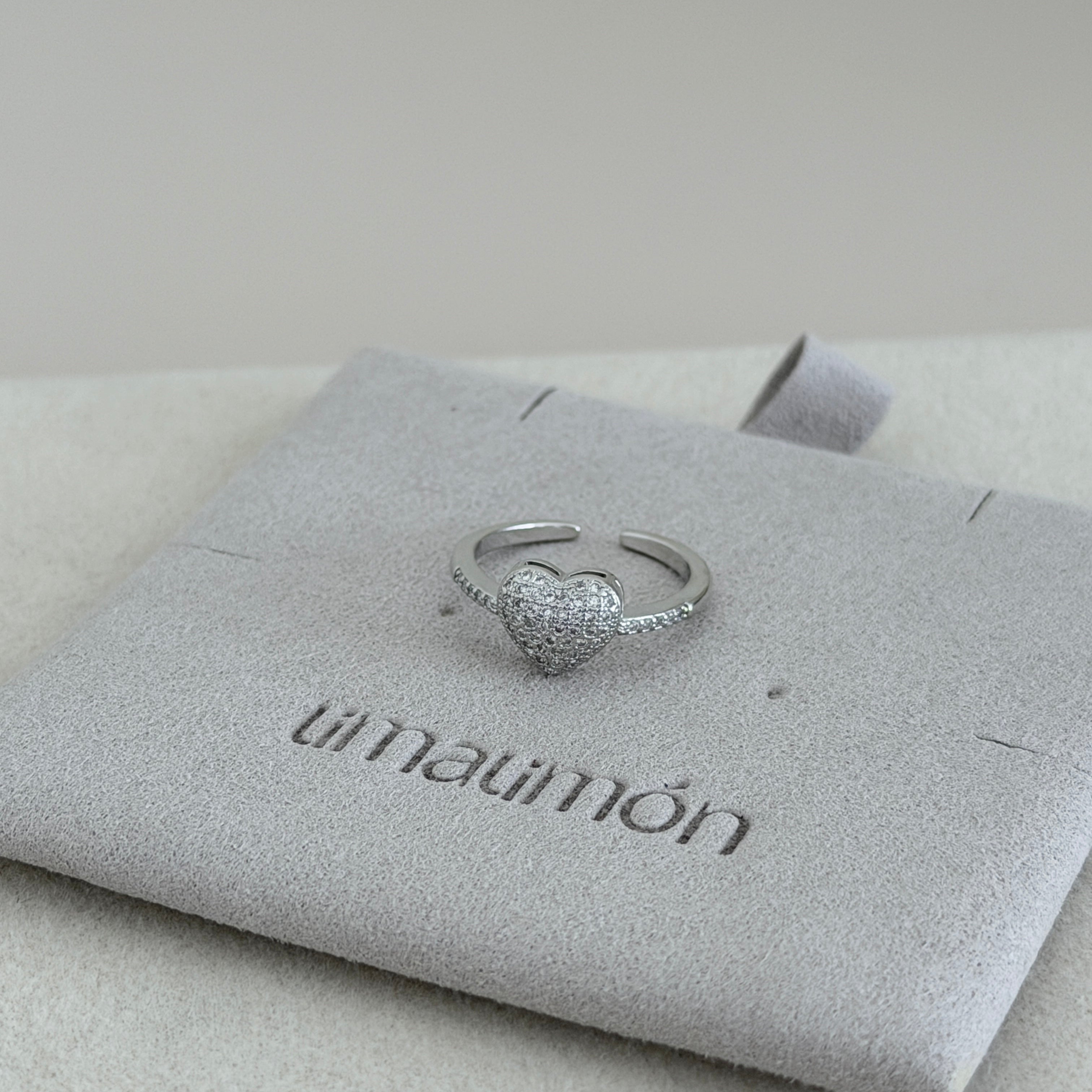 Pavé Heart Open Ring