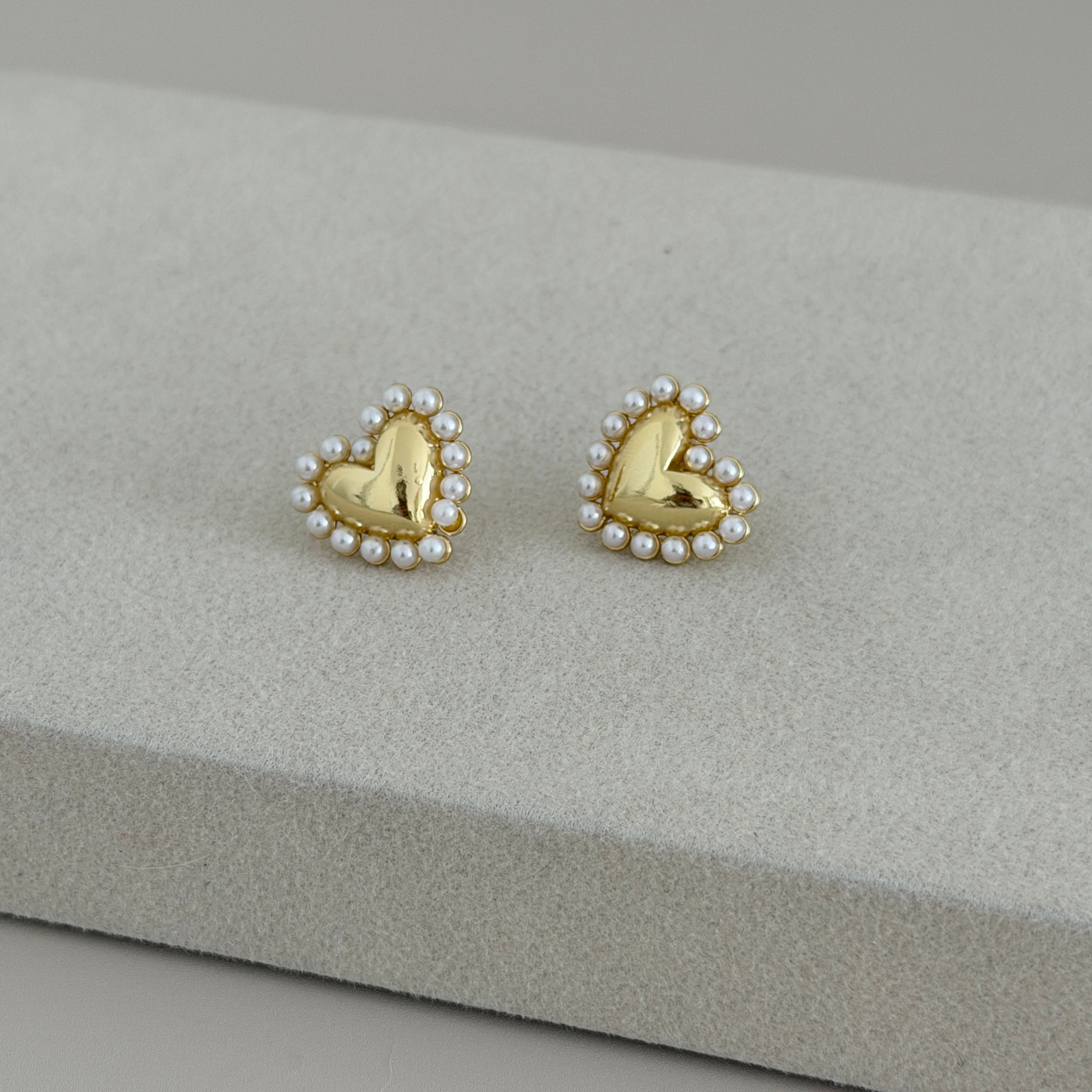 Pearl Heart Studs