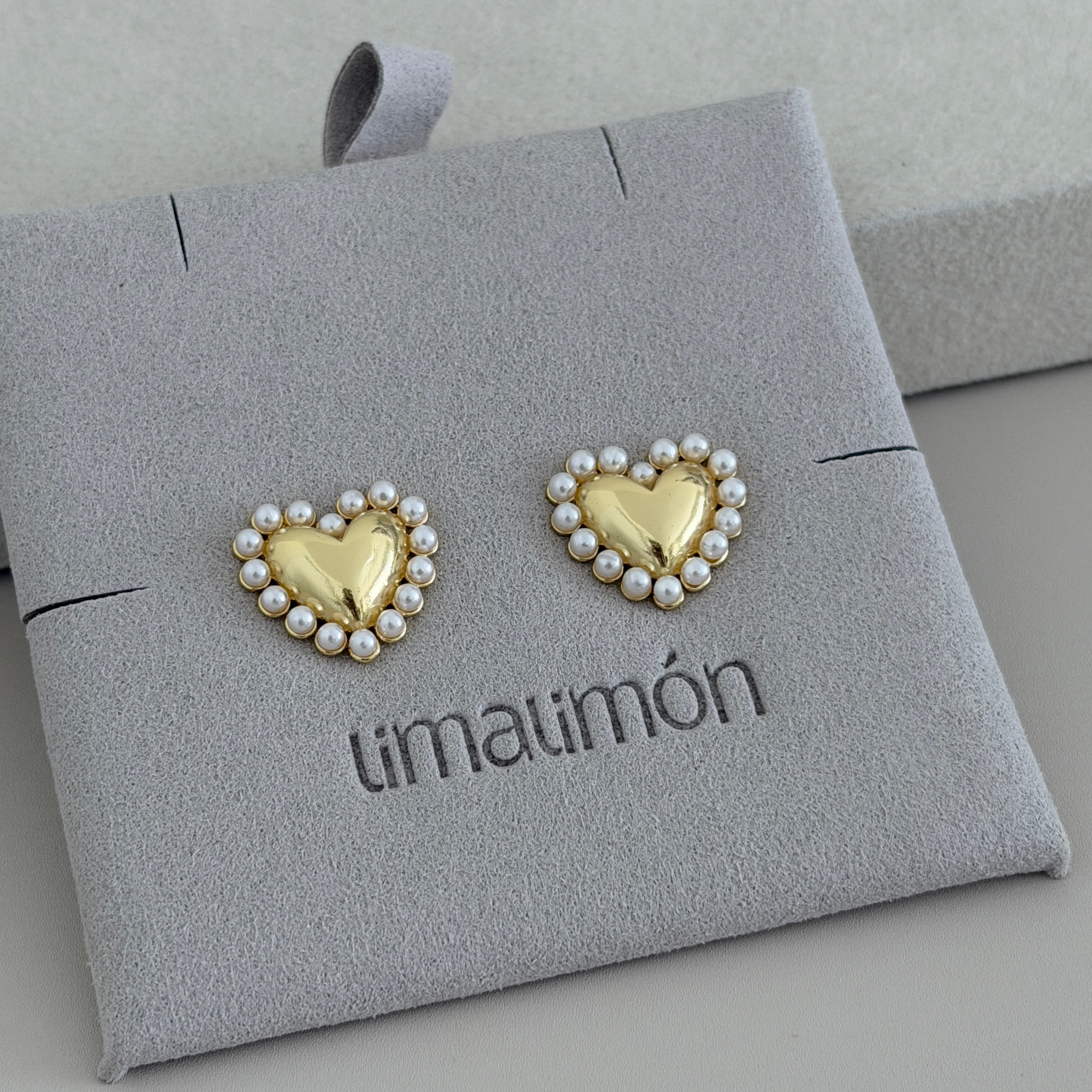Pearl Heart Studs