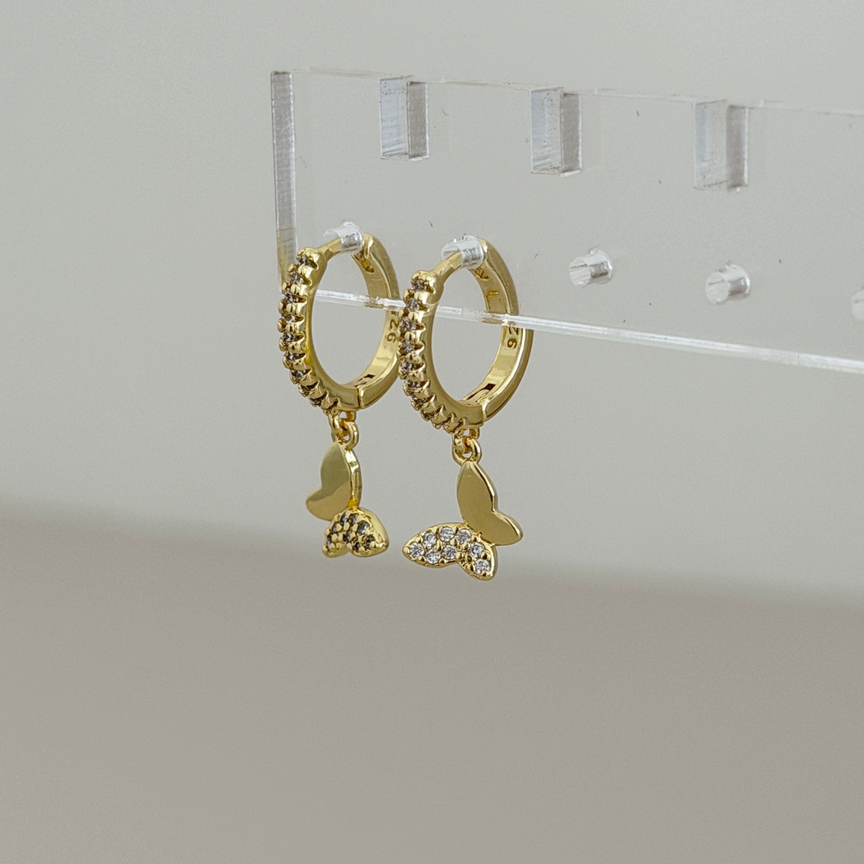 Butterfly Charm Hoops