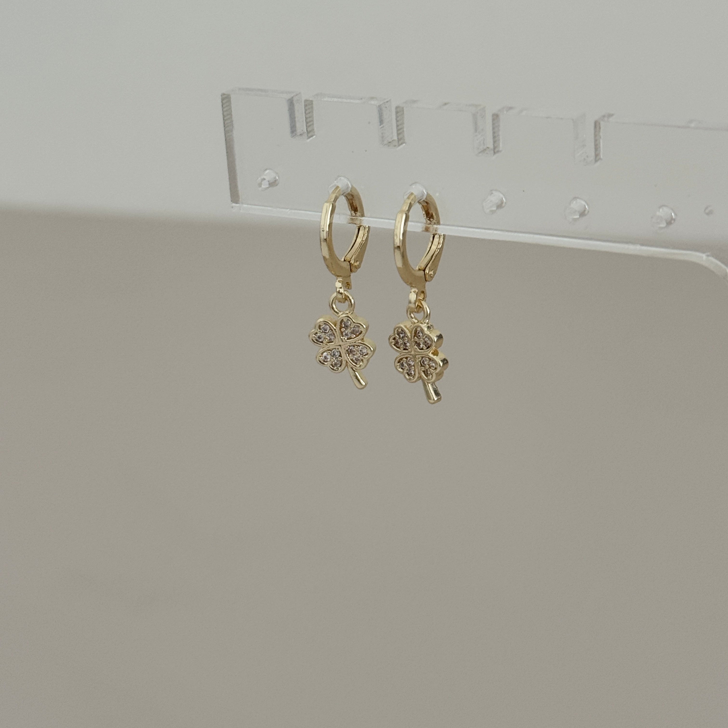Lucky Clover Hoop Earrings