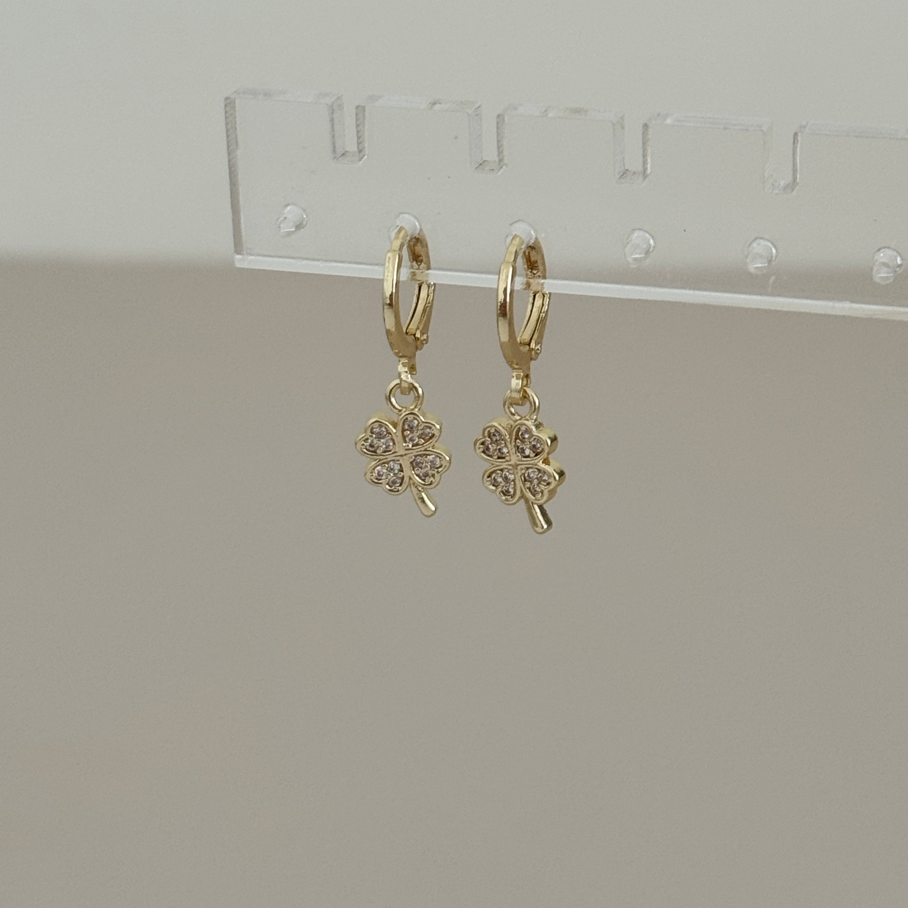 Lucky Clover Hoop Earrings
