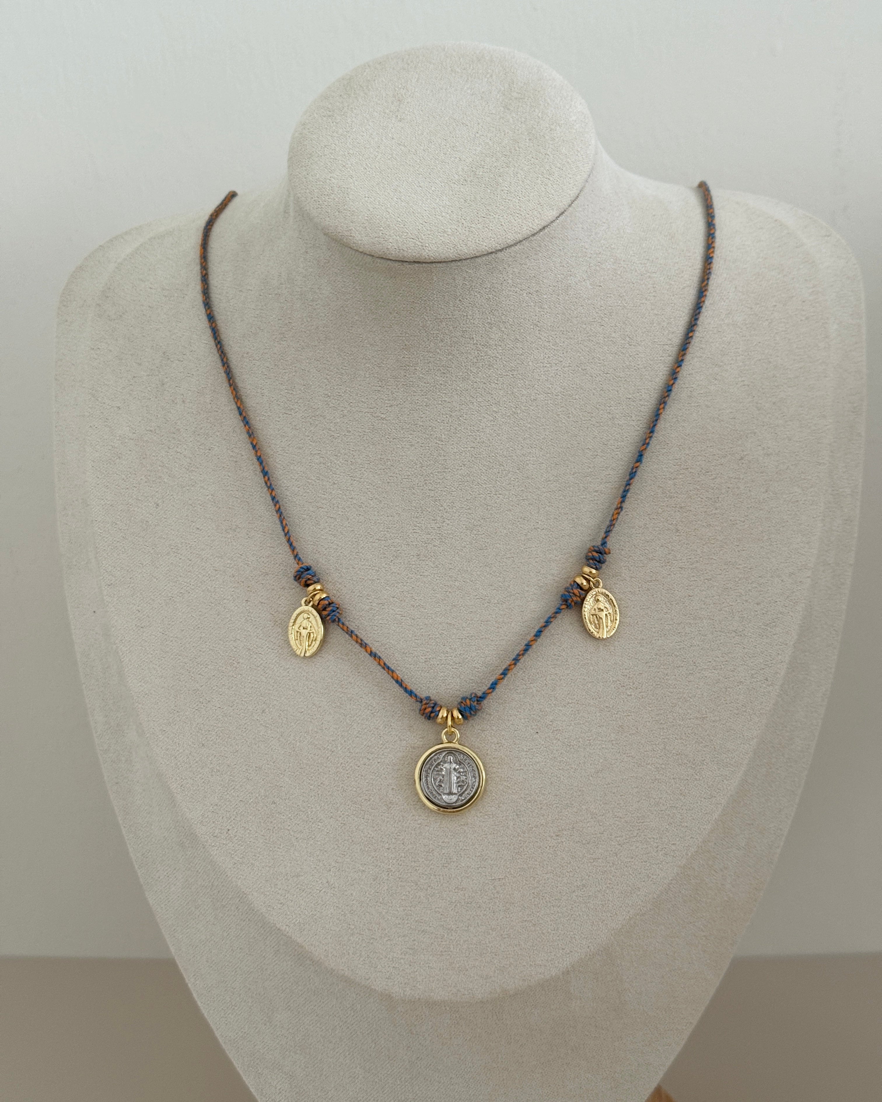 Cord Necklace with Saint Benedict