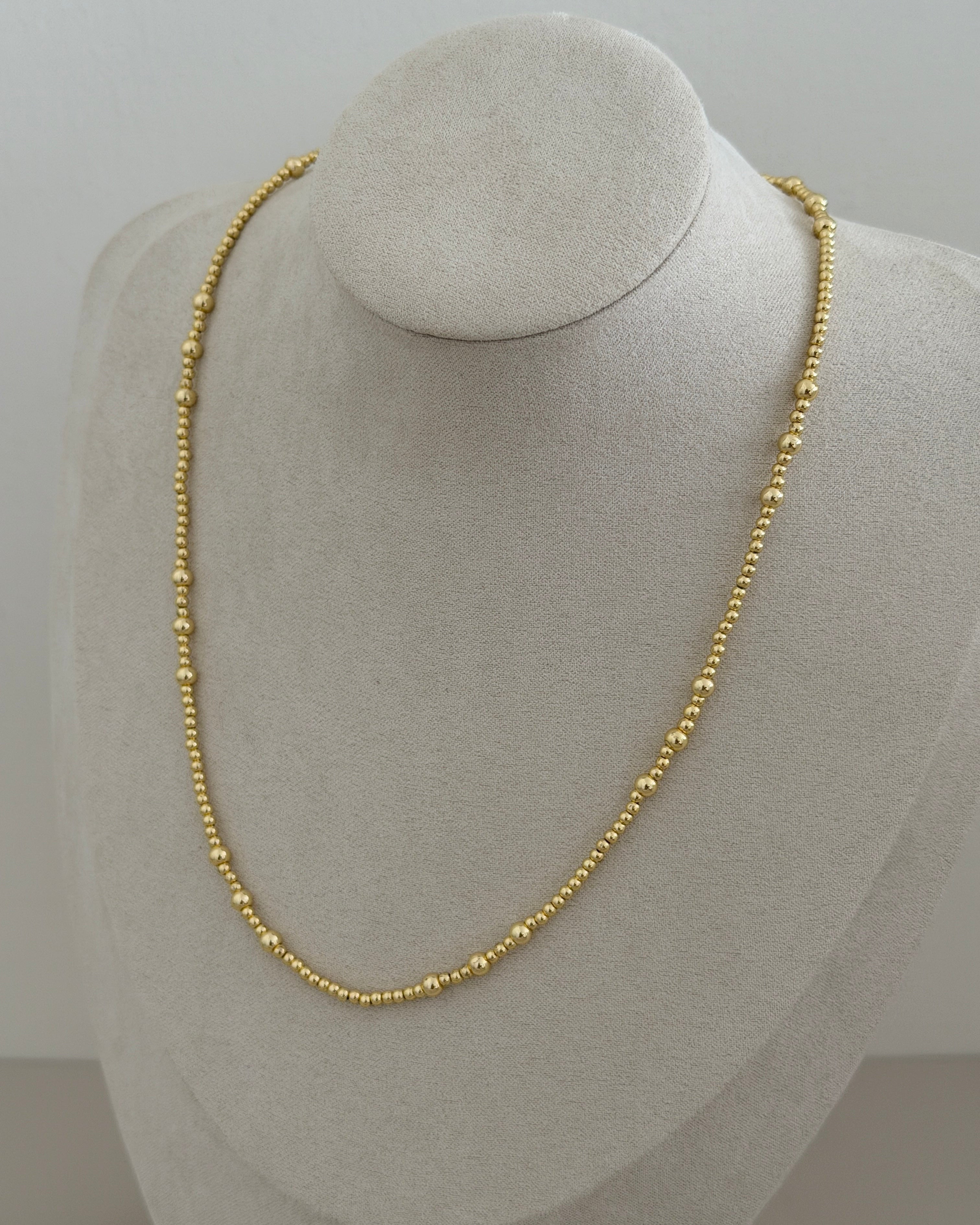 Graduated Gold Bead Necklace