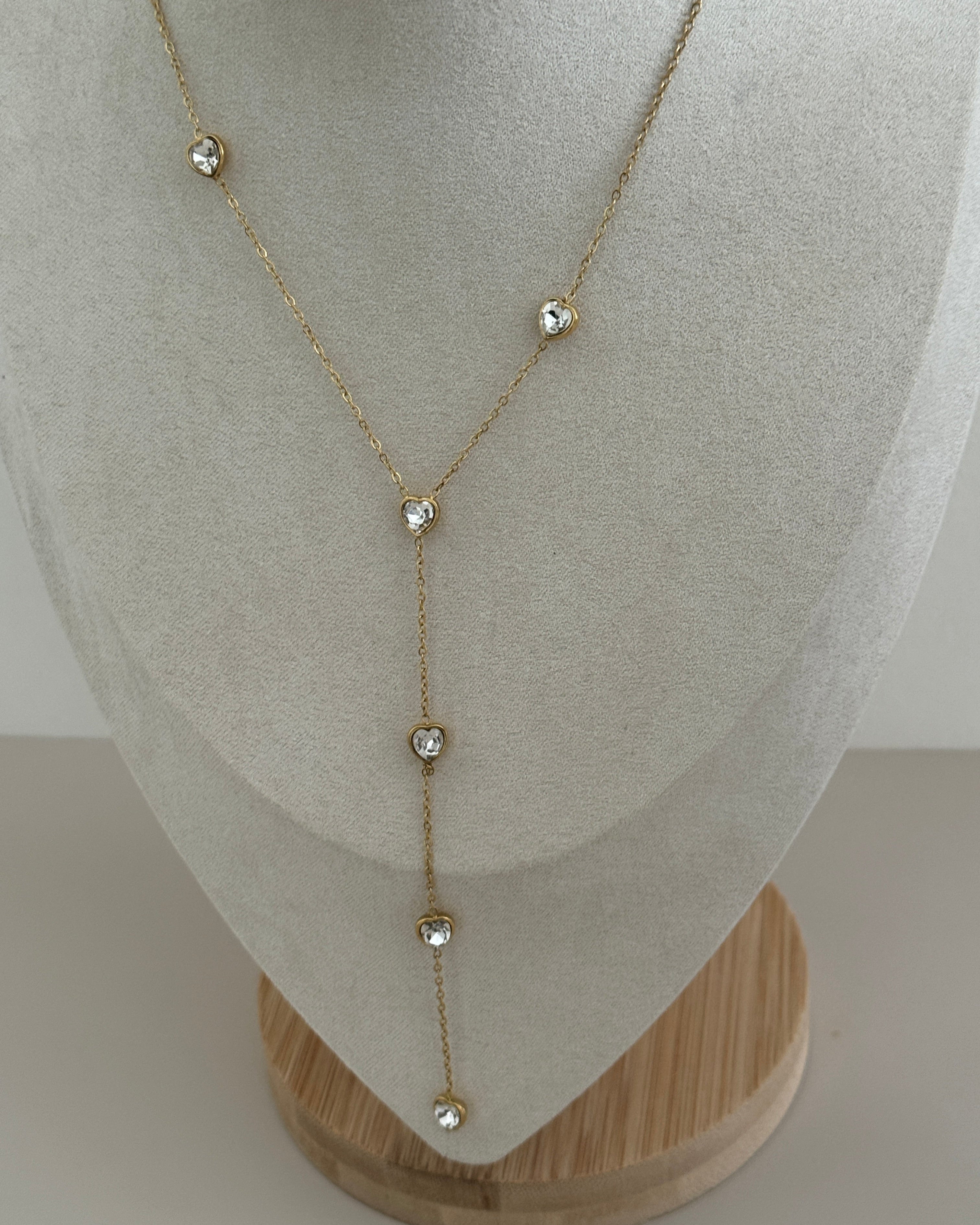 Crystal Droplet Lariat Necklace