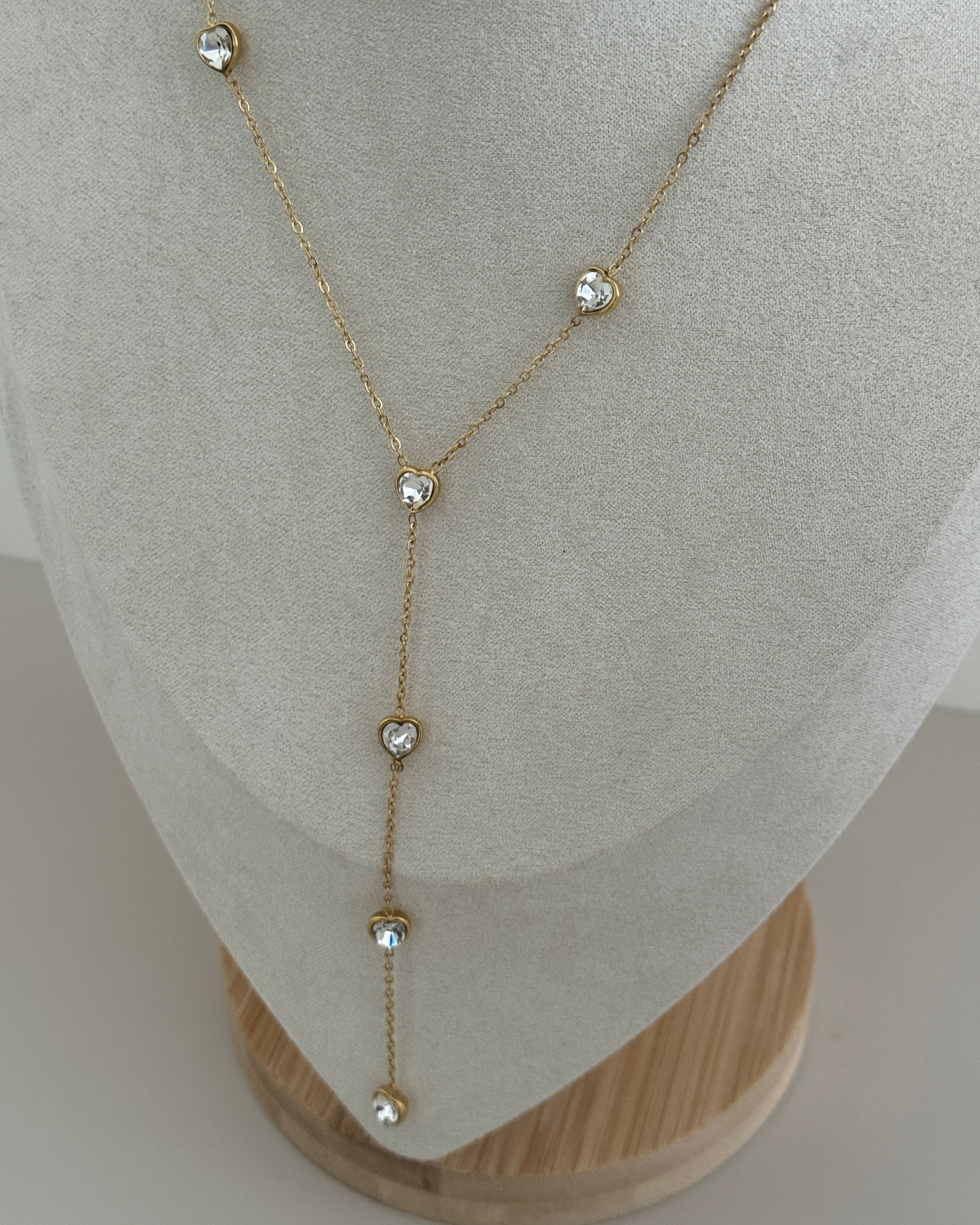 Crystal Droplet Lariat Necklace