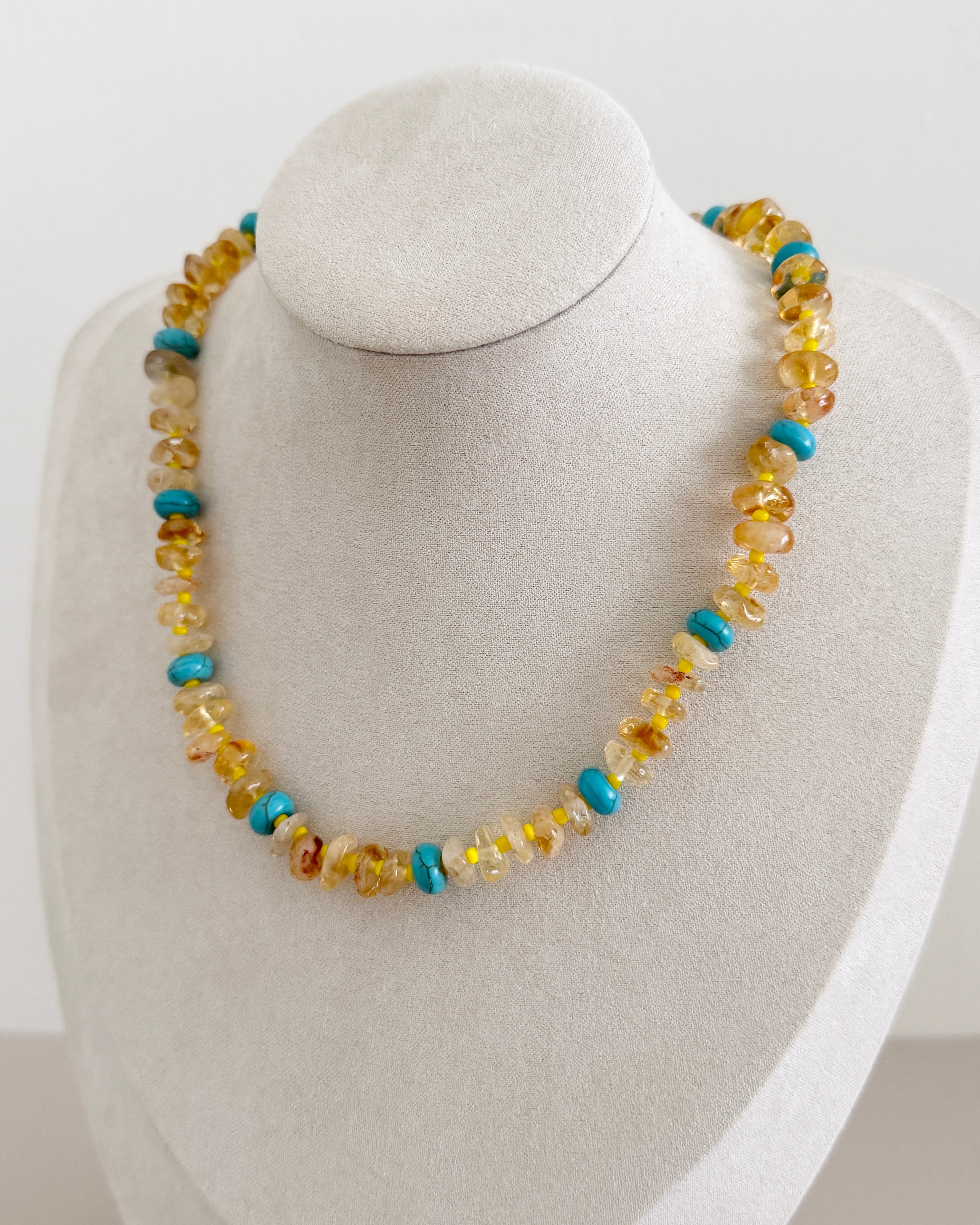 Sunstone Beaded Necklace