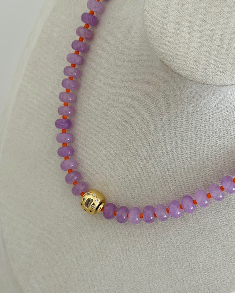 Lavender Glow Beaded Necklace