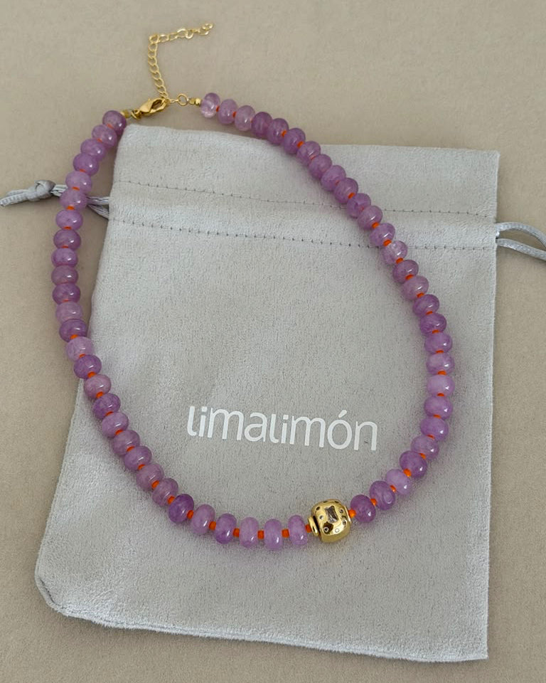 Lavender Glow Beaded Necklace