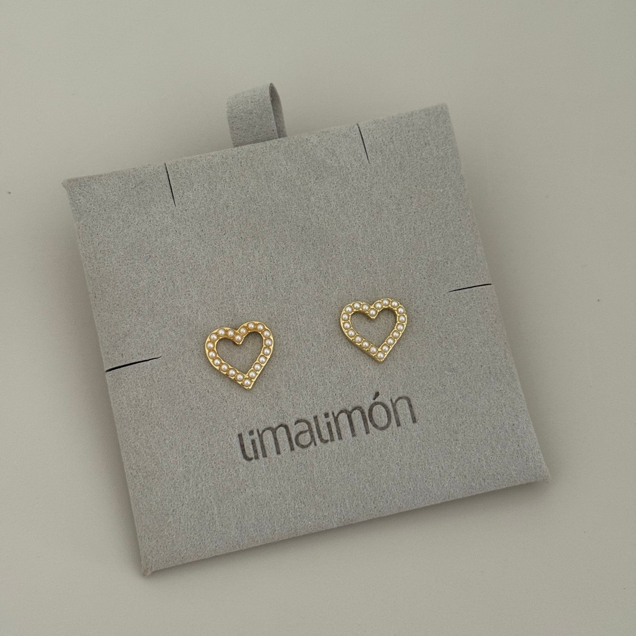 Amelie Pearl Heart Studs - Earring | LimaLimón Store - 1