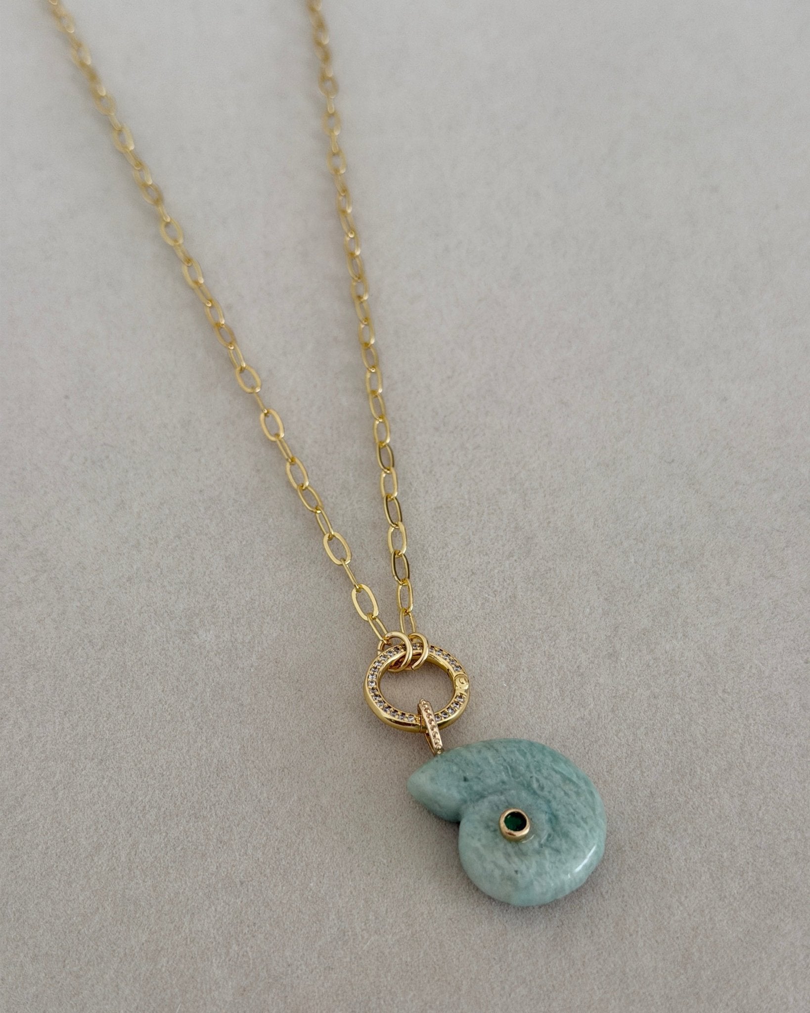 Aqua Ammonite Necklace - Necklaces | LimaLimón Store - 1