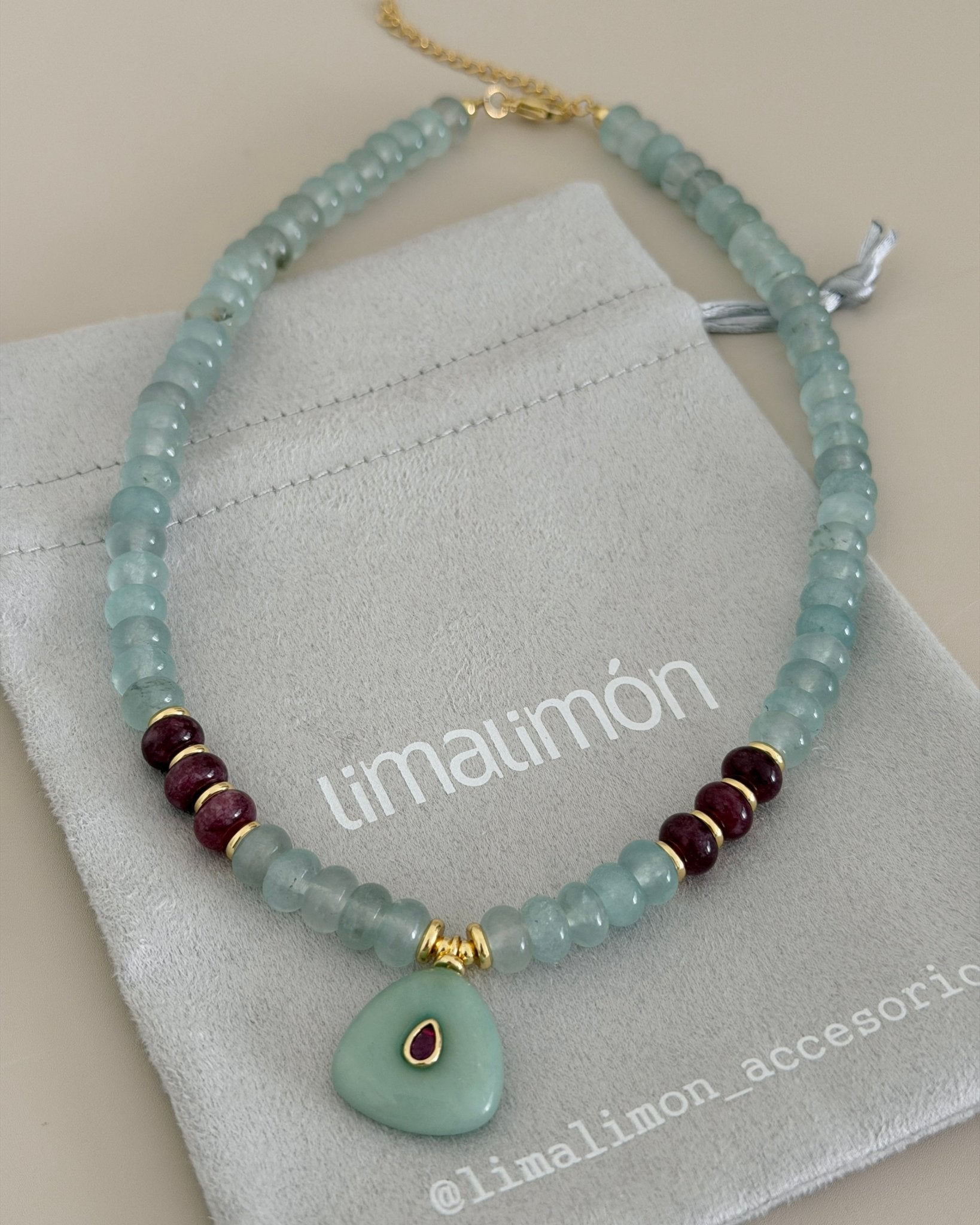 Aqua Aura Necklace - Necklace | LimaLimón Store - 3