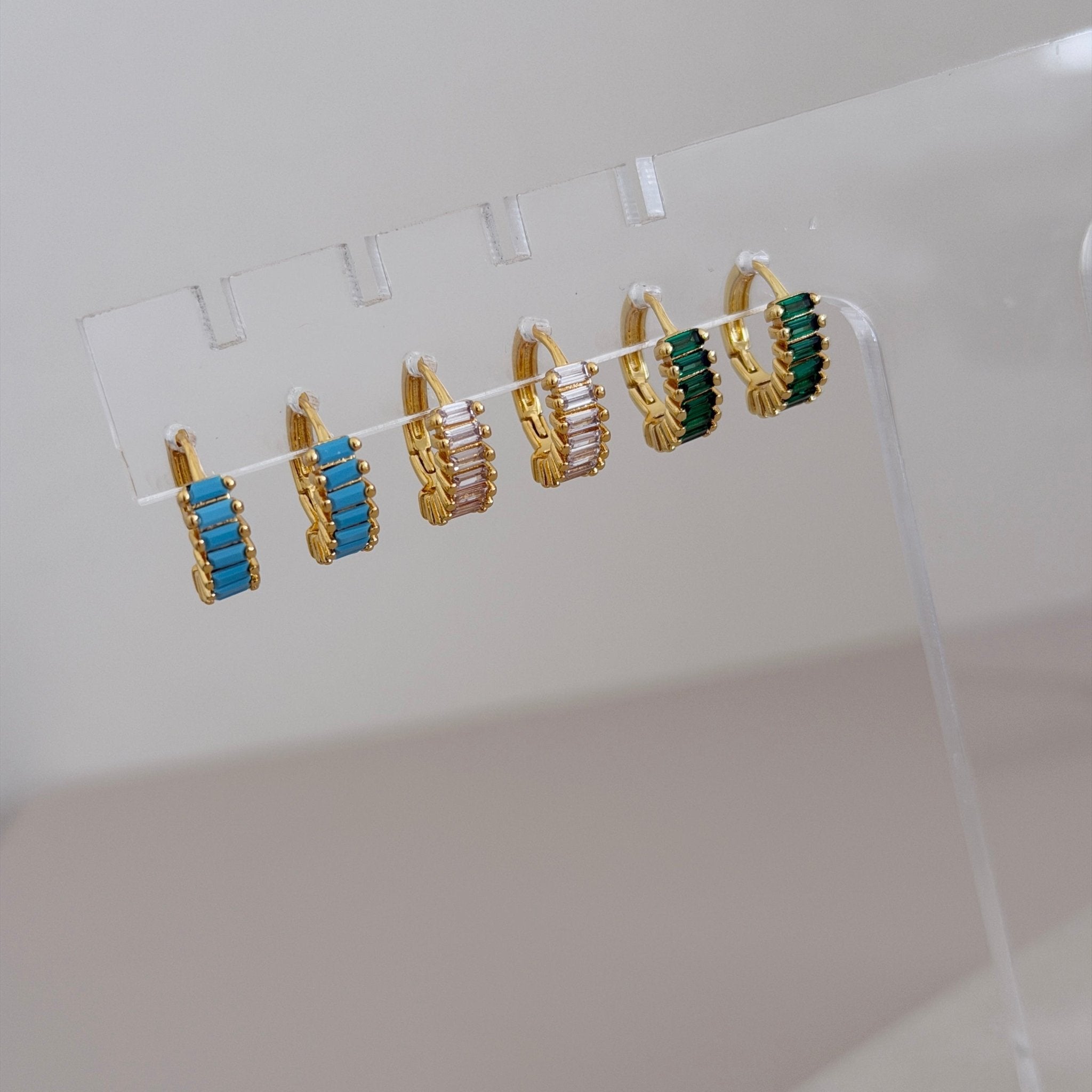 Baguette Crystal Hoop Earrings - Earring | LimaLimón Store - 6