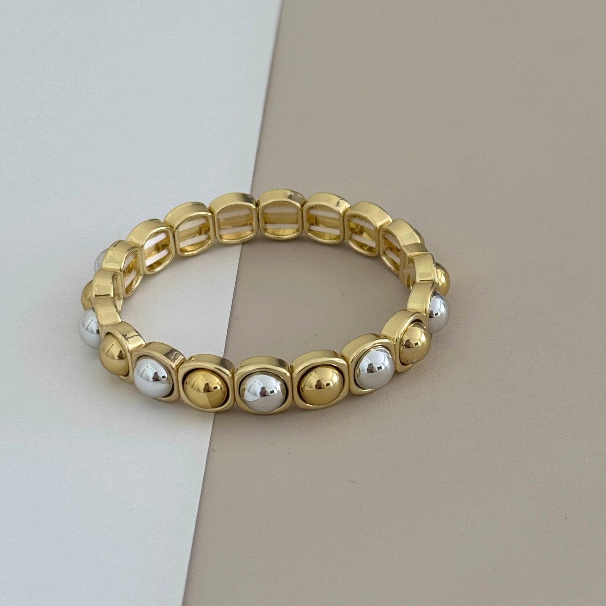 Metallic Capsule Stretch Bracelets ( Gold & Two Tone) - Bracelet | LimaLimón Store - 5