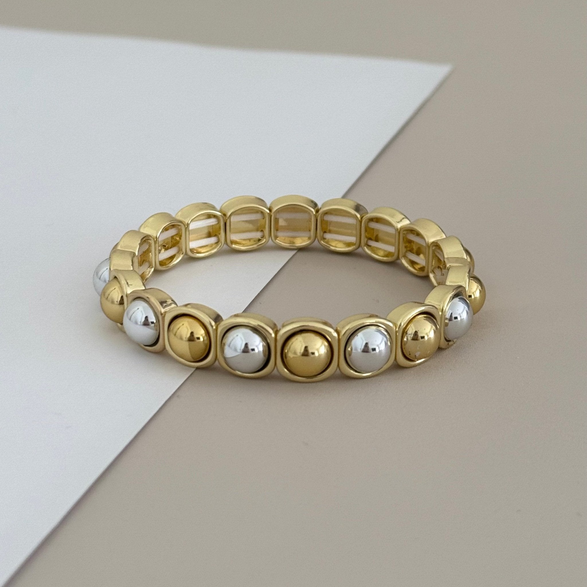 Metallic Capsule Stretch Bracelets ( Gold & Two Tone) - Bracelet | LimaLimón Store - 3
