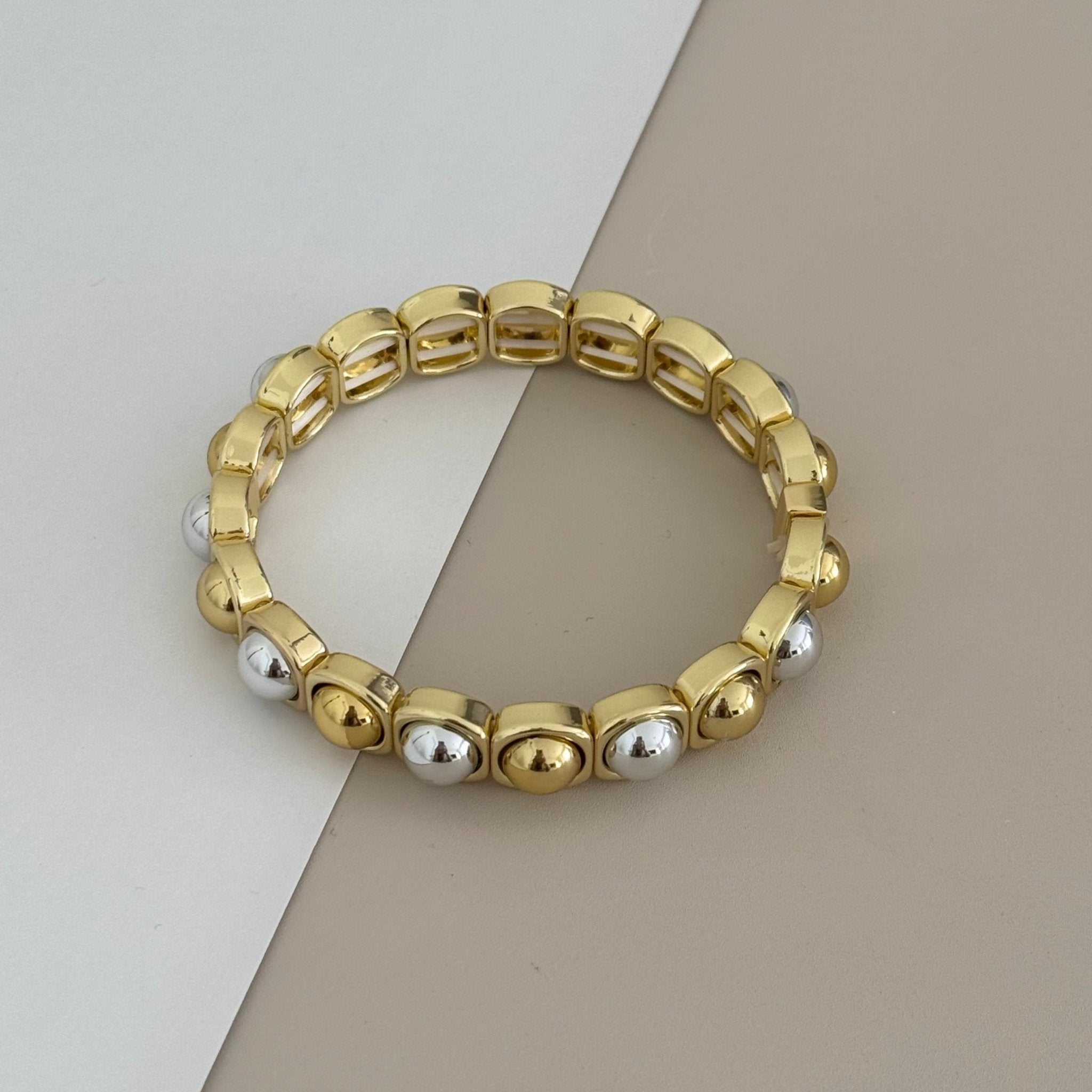 Metallic Capsule Stretch Bracelets ( Gold & Two Tone) - Bracelet | LimaLimón Store - 6