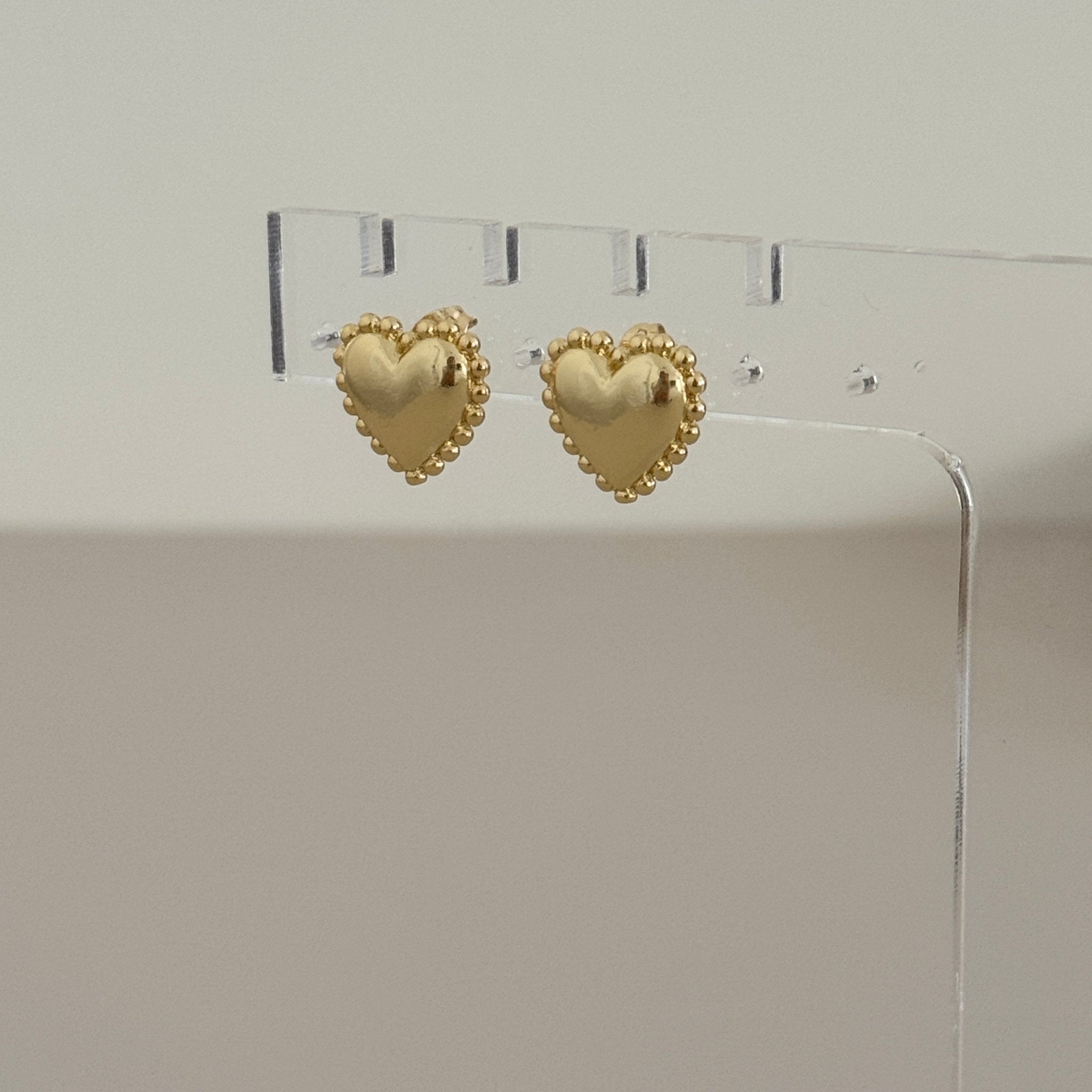 Beaded Heart Studs - Earring | LimaLimón Store - 3