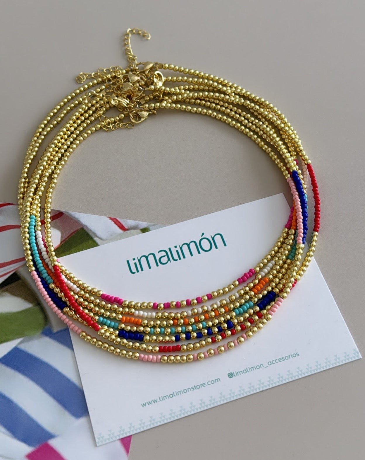 Beads Colors Necklace - Necklace | LimaLimón Store - 3