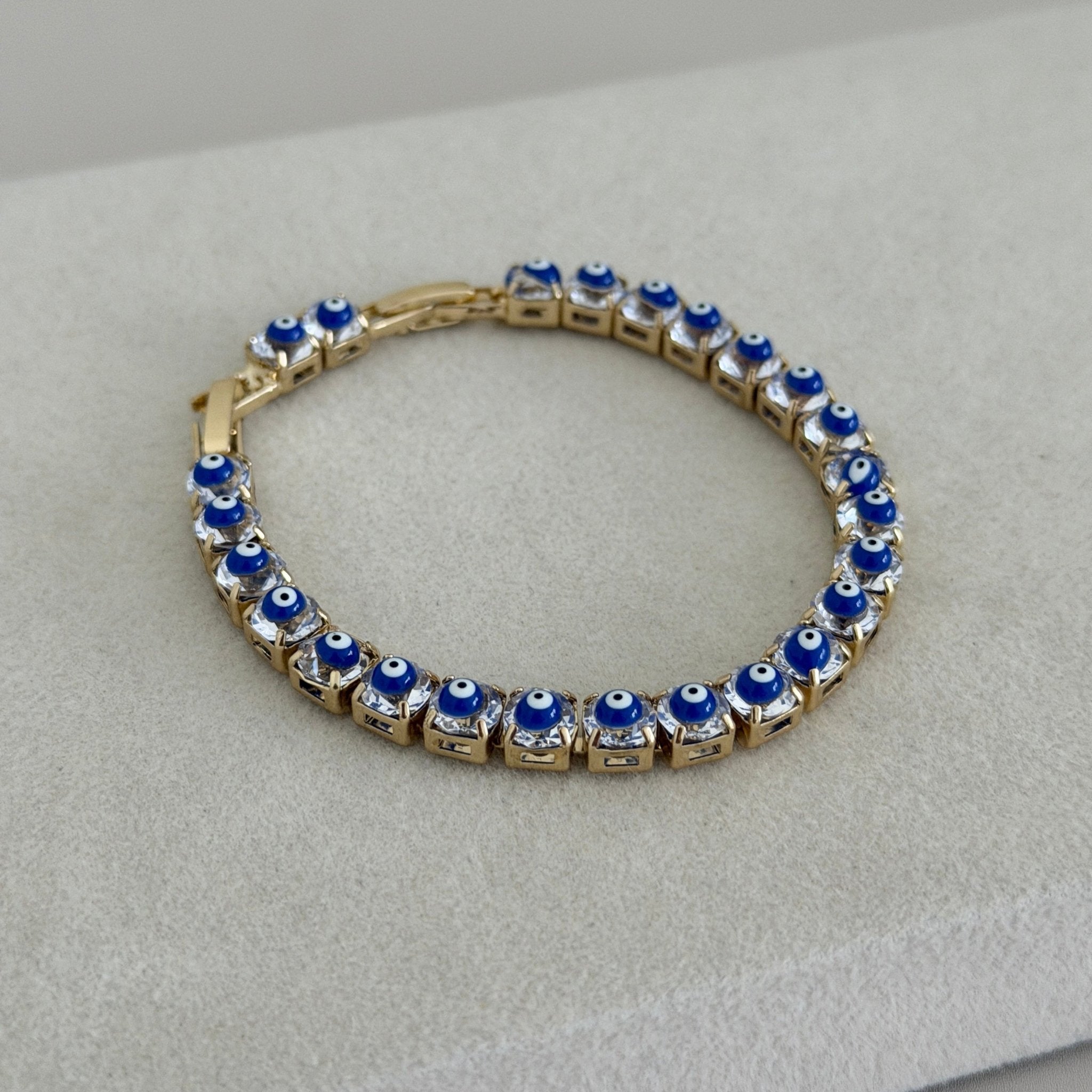 Blue Evil Eye Tennis Bracelet - Bracelet | LimaLimón Store - 1