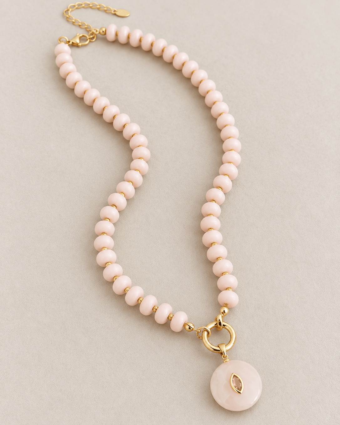 Blush Charm Beaded Necklace - Necklace | LimaLimón Store - 1