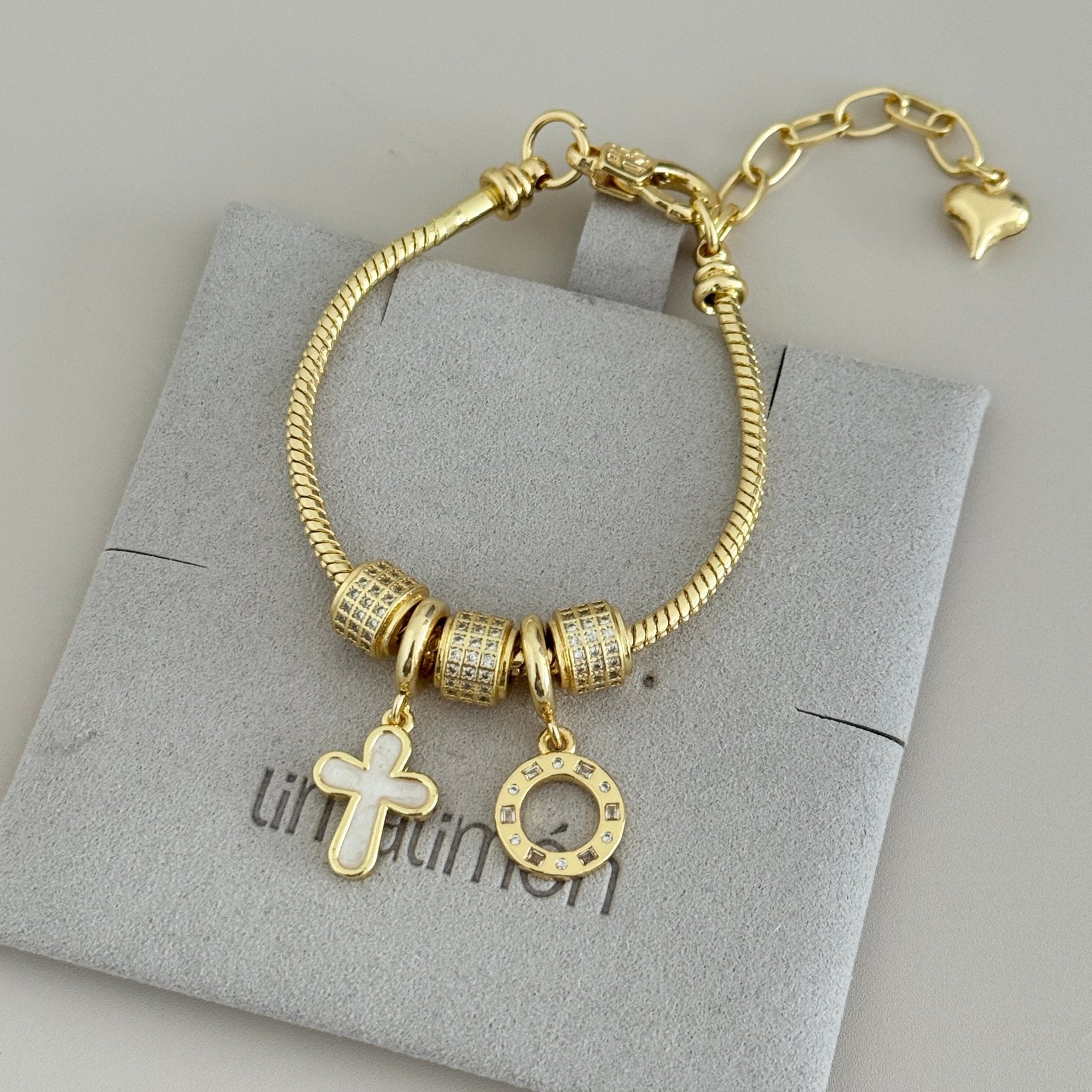 Charm Bracelet with Cross Circle Pendants - Bracelet | LimaLimón Store - 2