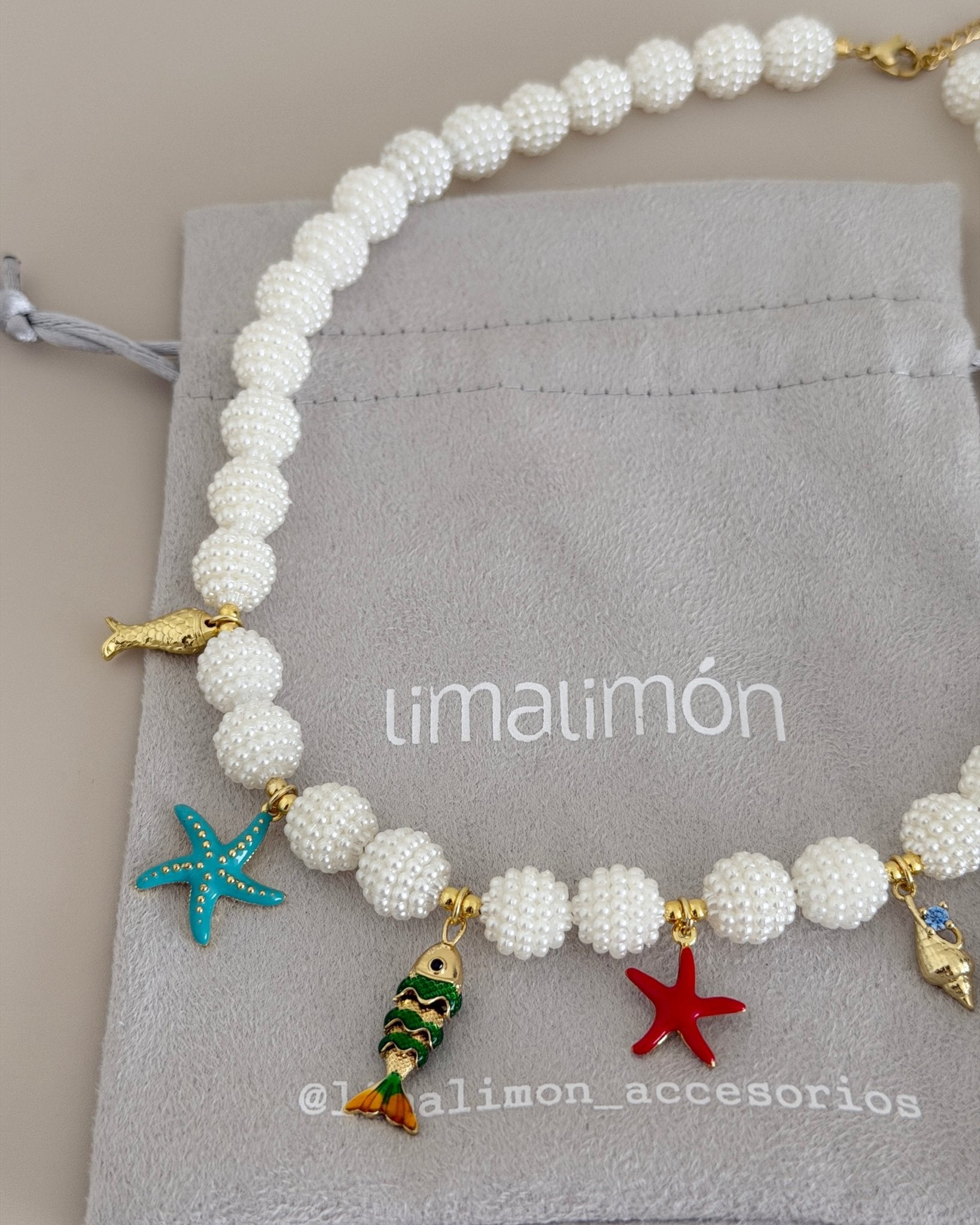 Coastal Charm Pearl Beaded Necklace - Necklaces | LimaLimón Store - 3