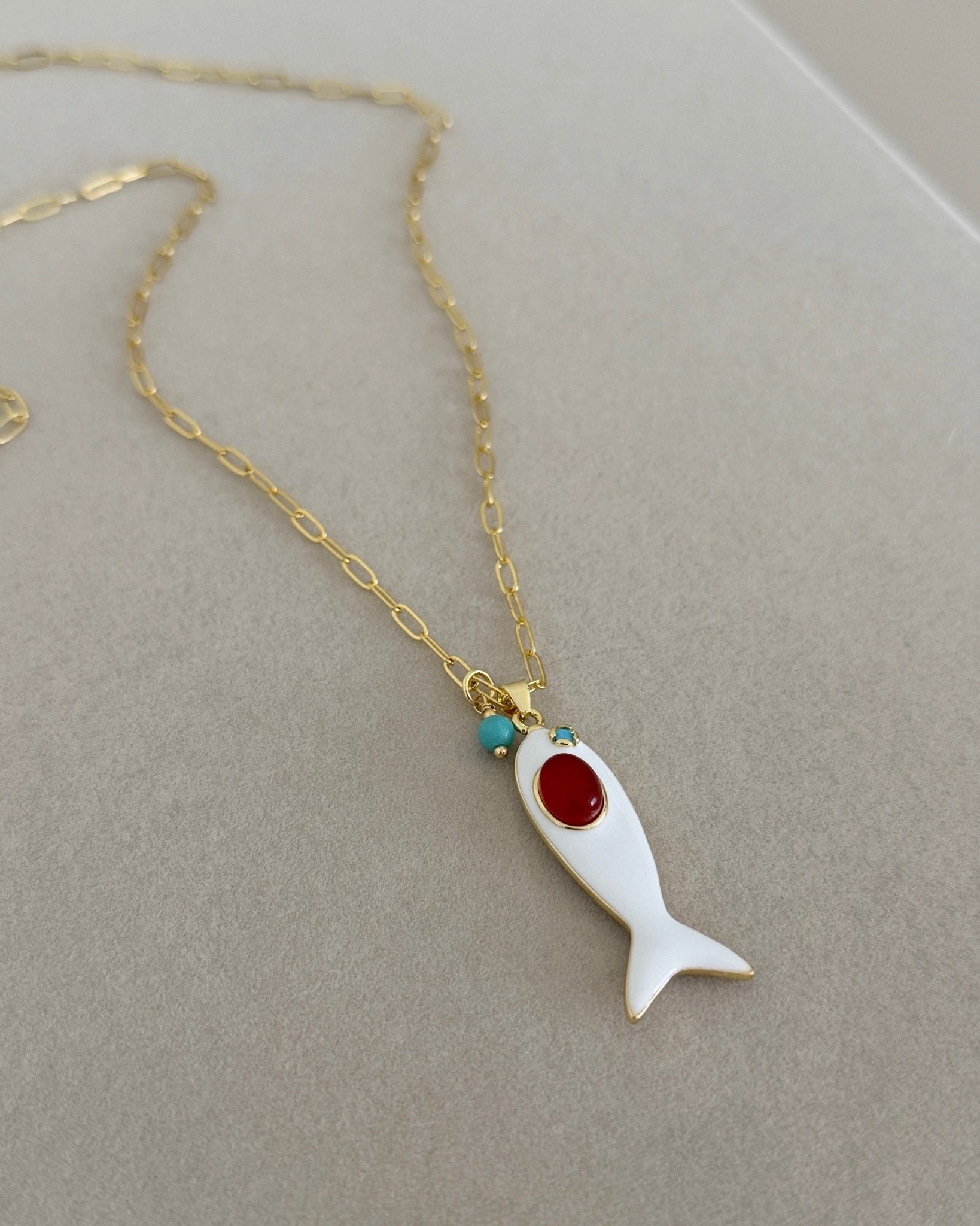 Coastal Fish Charm Long Necklace - Necklaces | LimaLimón Store - 4
