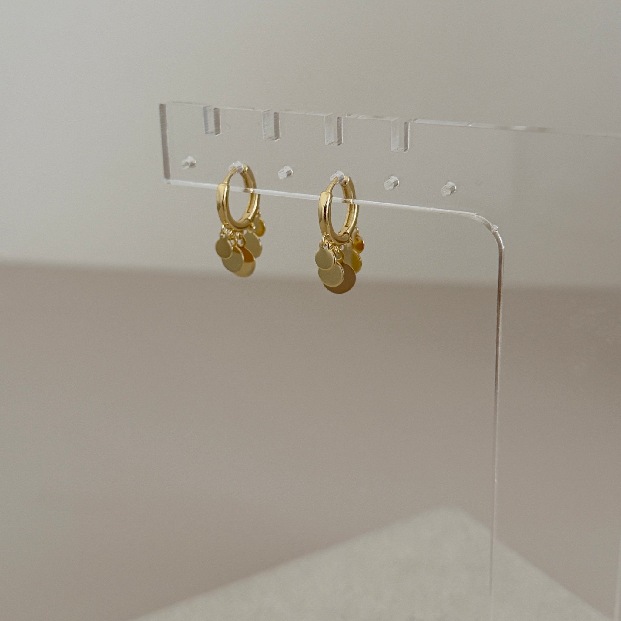 Coin Drop Hoop Earrings - Earring | LimaLimón Store - 3