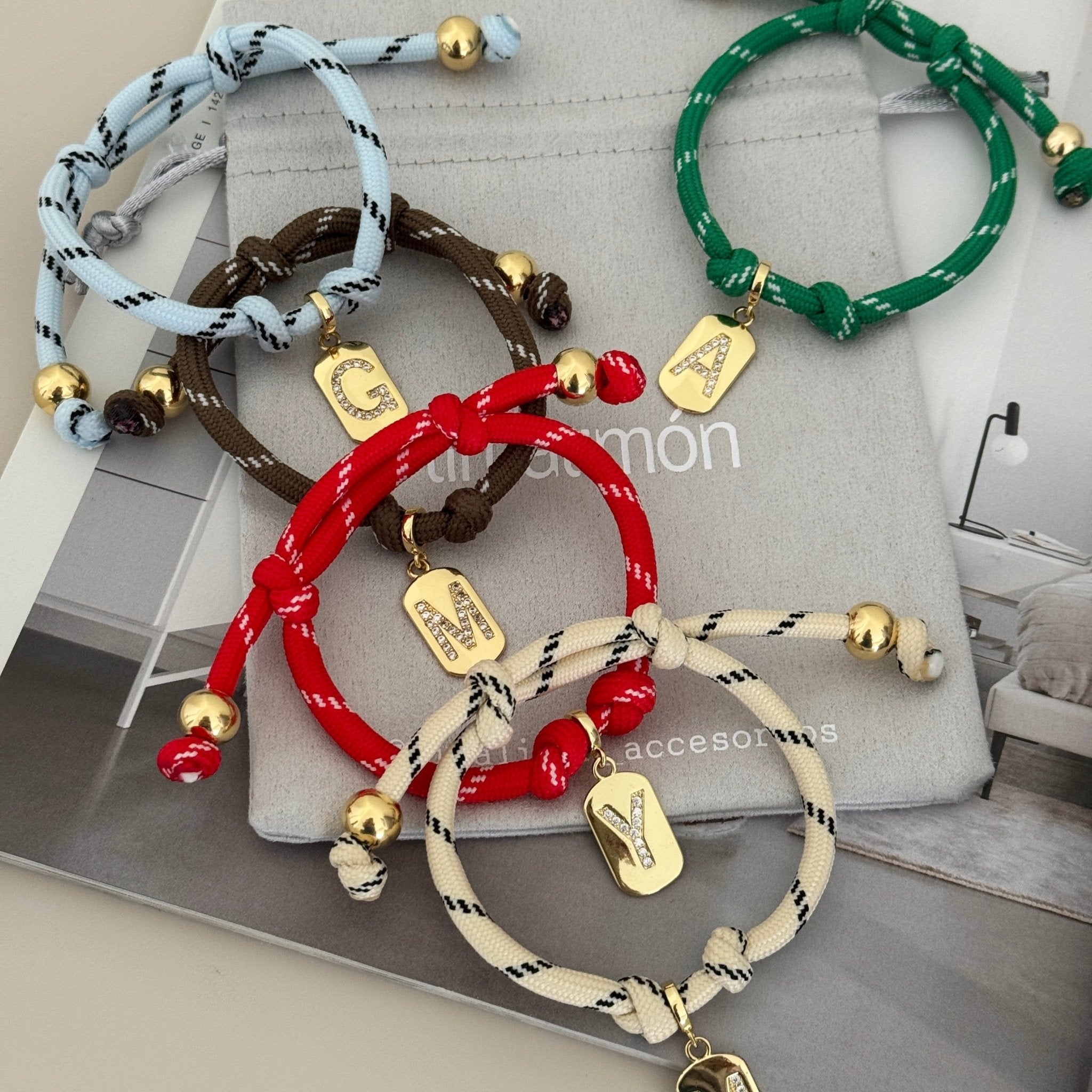 Colorful Initial Cord Bracelets - Bracelets | LimaLimón Store - 8