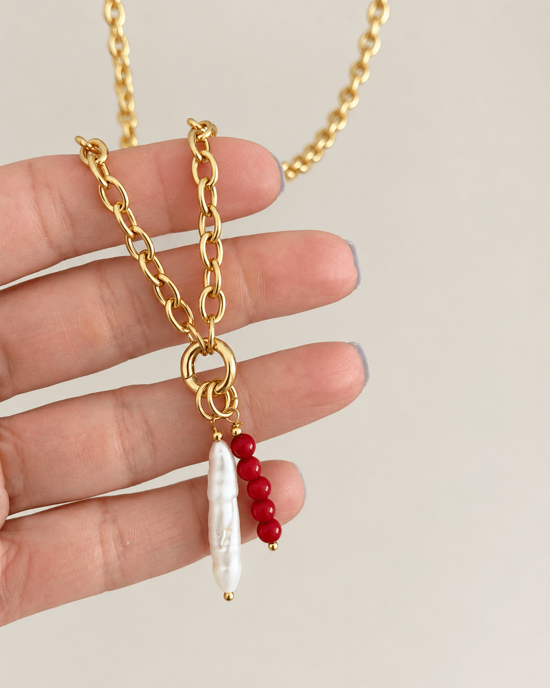 Coral Drop Pendant Necklace - Necklace | LimaLimón Store - 2
