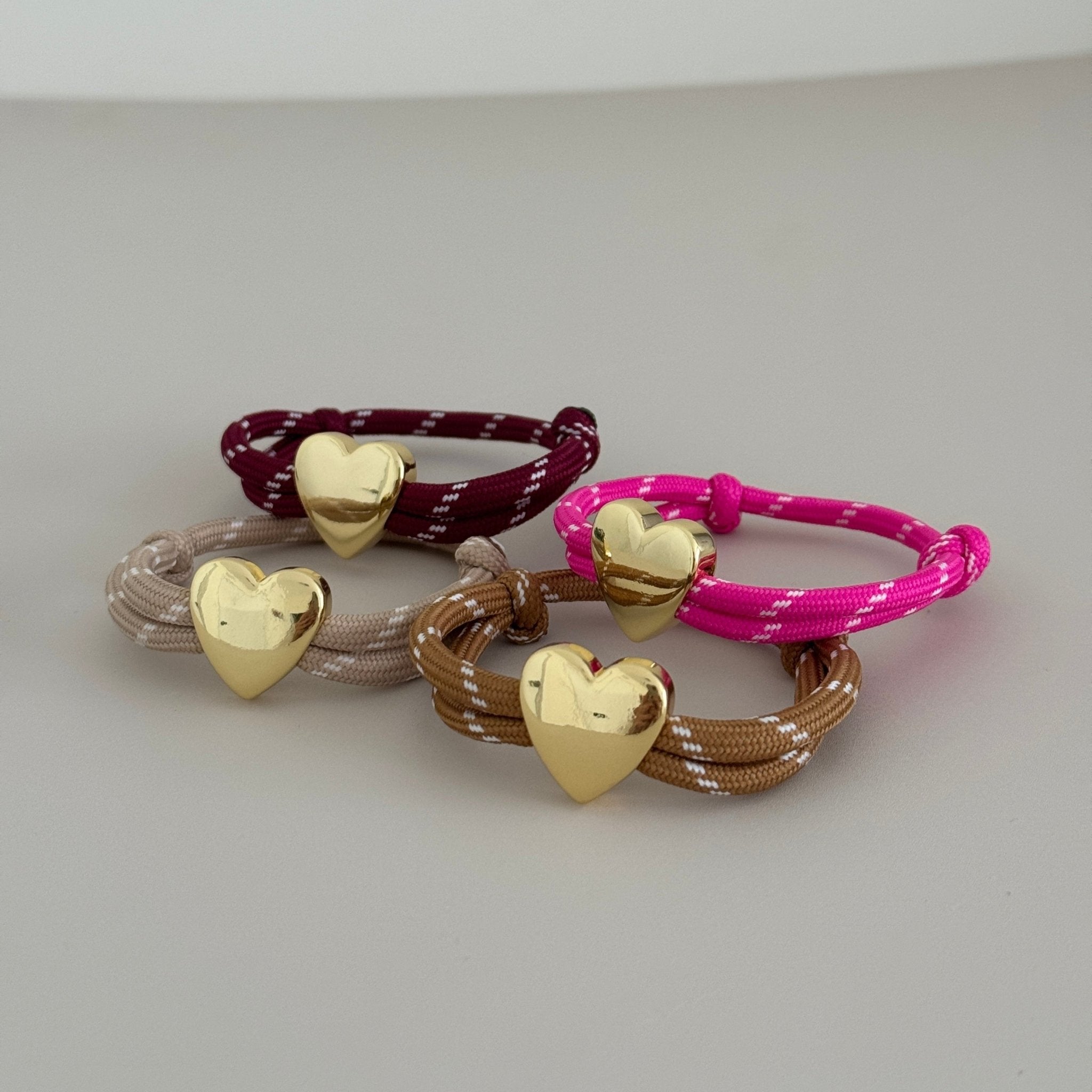 Cord Bracelet with Gold - Plated Heart or Star Charm - Bracelet | LimaLimón Store - 3