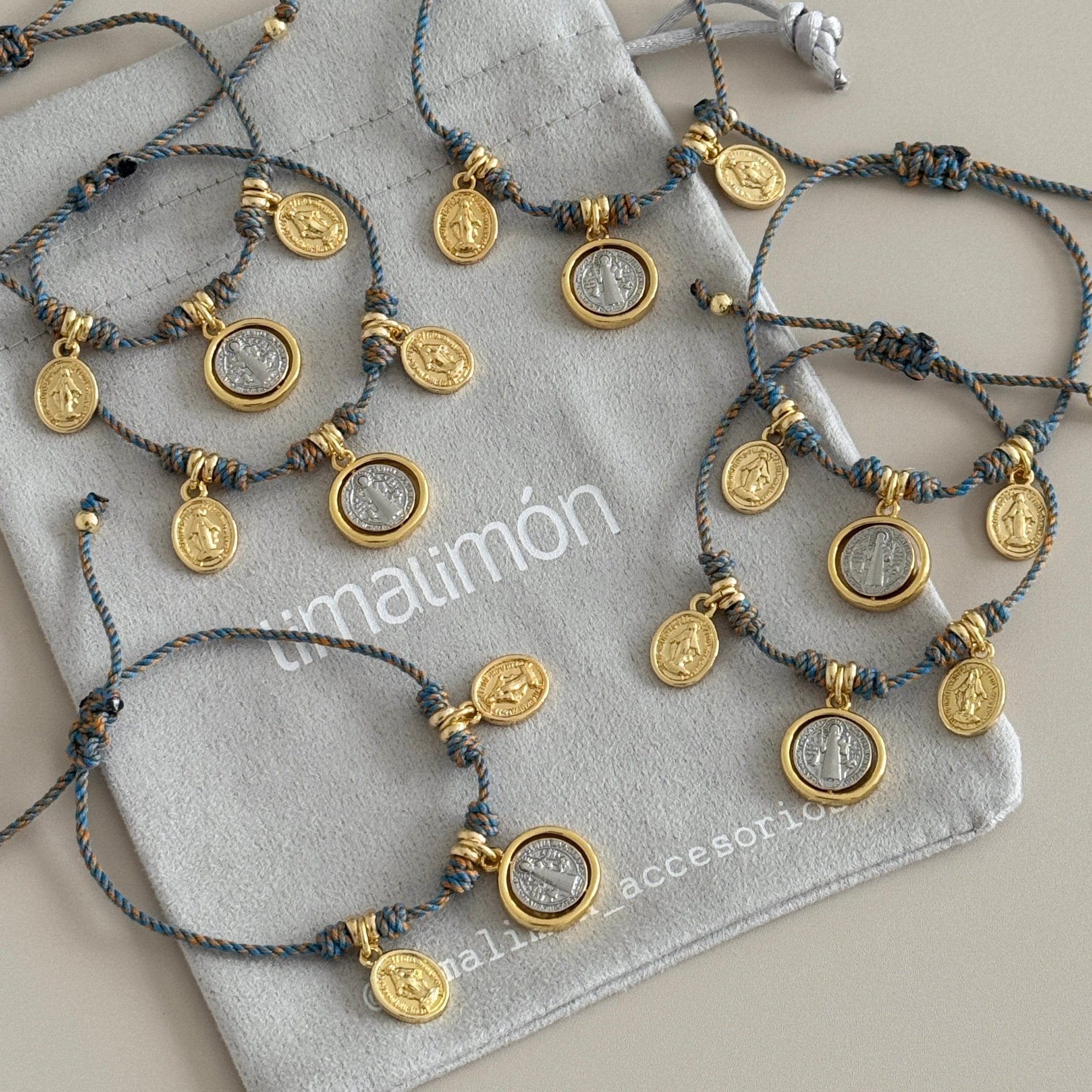 Cord Bracelet with Saint Benedict and Miraculous Medals - Bracelets | LimaLimón Store - 4
