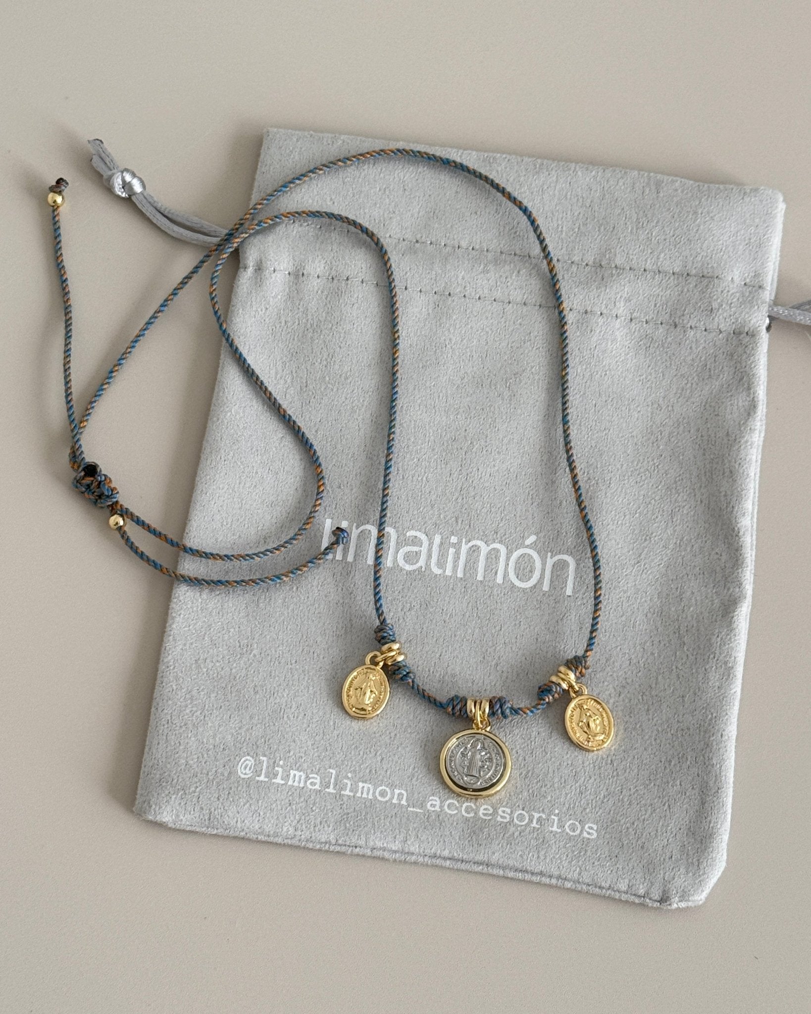 Cord Necklace with Saint Benedict - Necklace | LimaLimón Store - 6