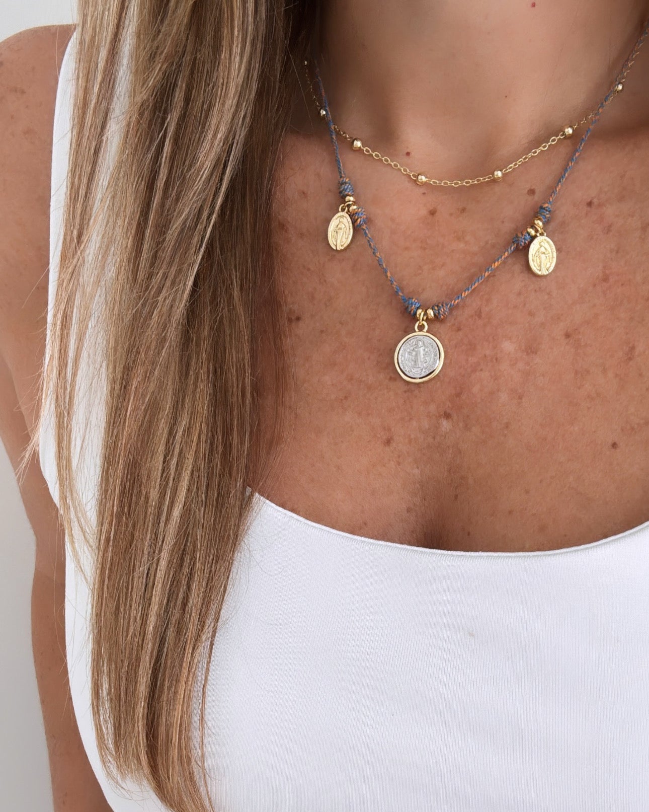 Cord Necklace with Saint Benedict - Necklace | LimaLimón Store - 3