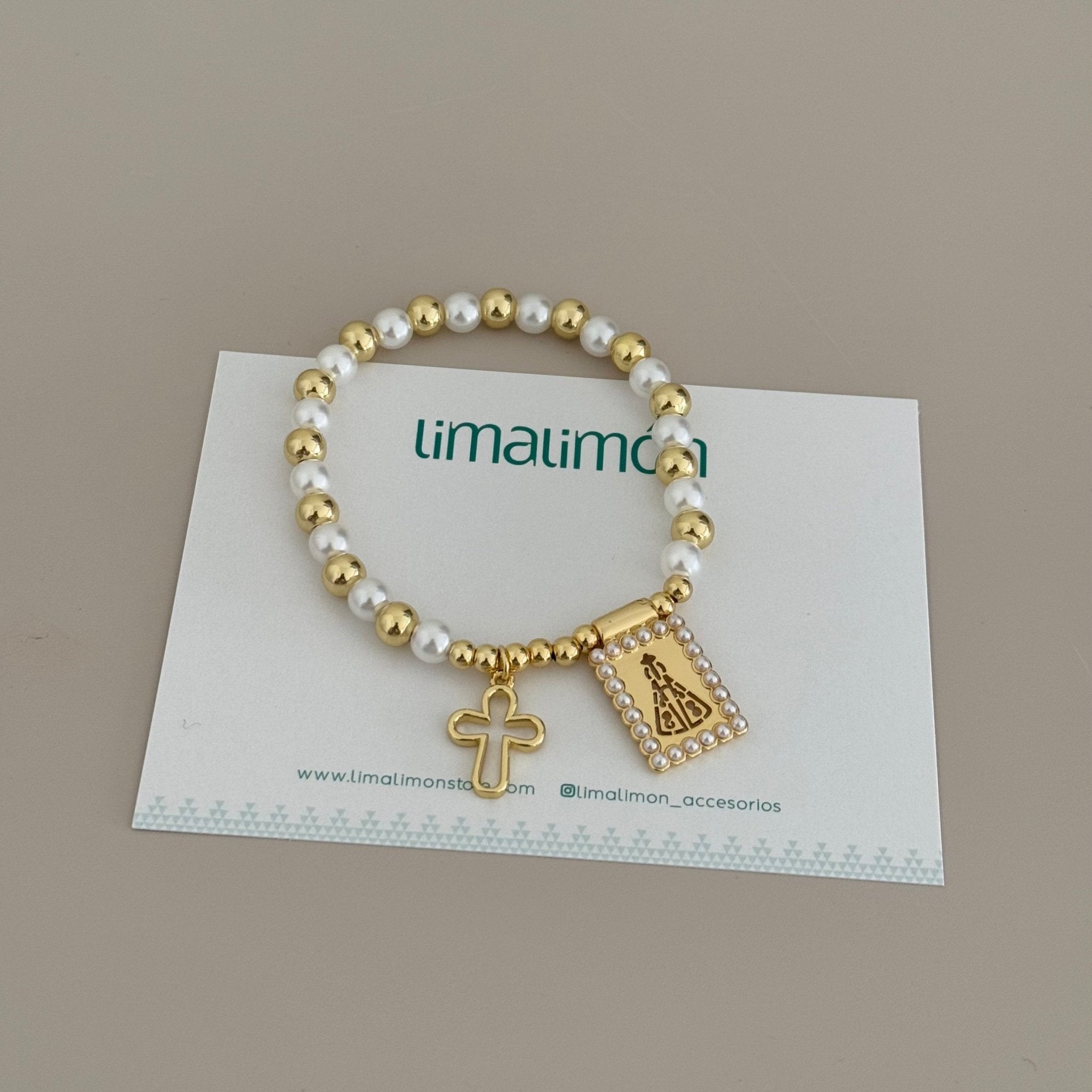Cross Pearl Bracelet - Bracelets | LimaLimón Store - 3