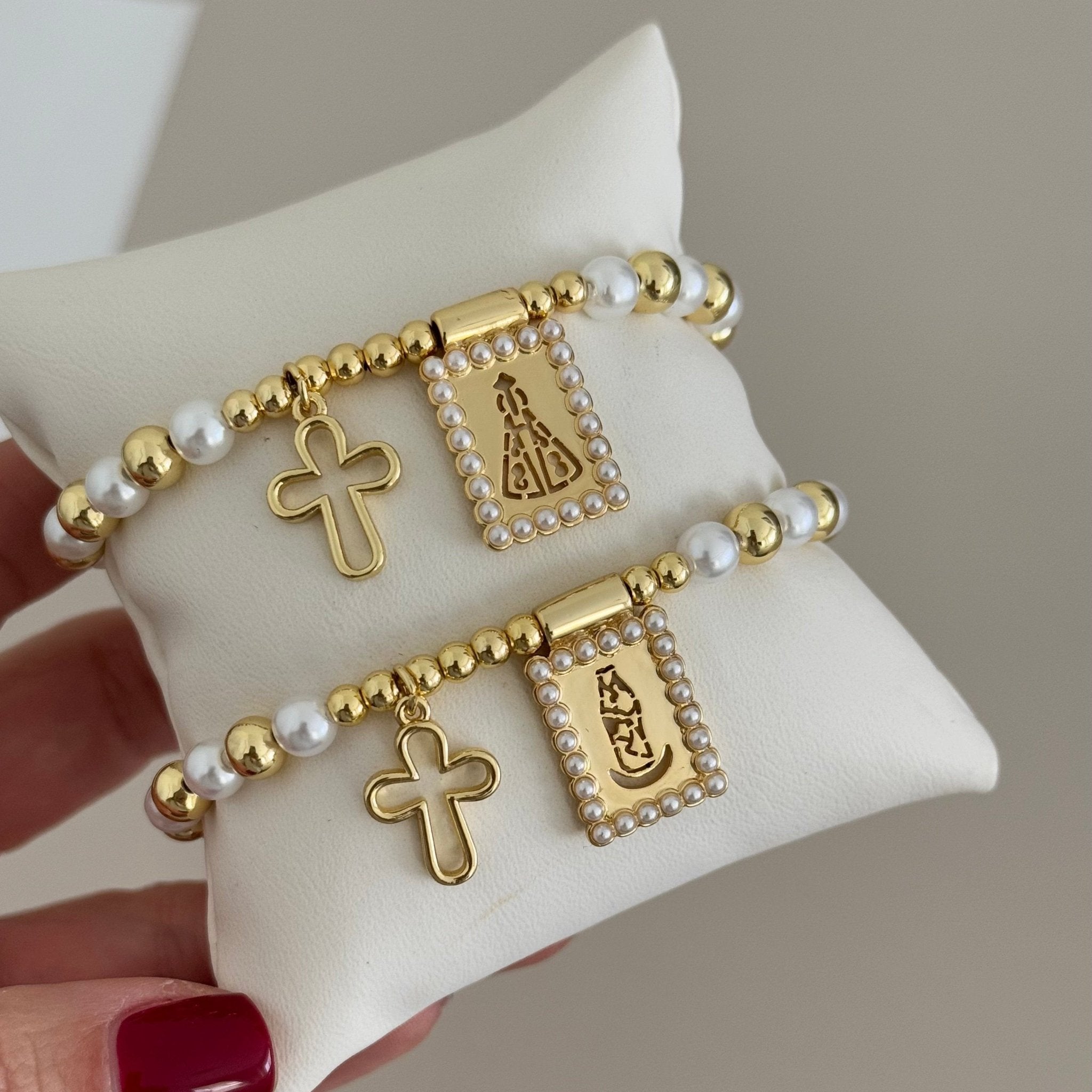 Cross Pearl Bracelet - Bracelets | LimaLimón Store - 5