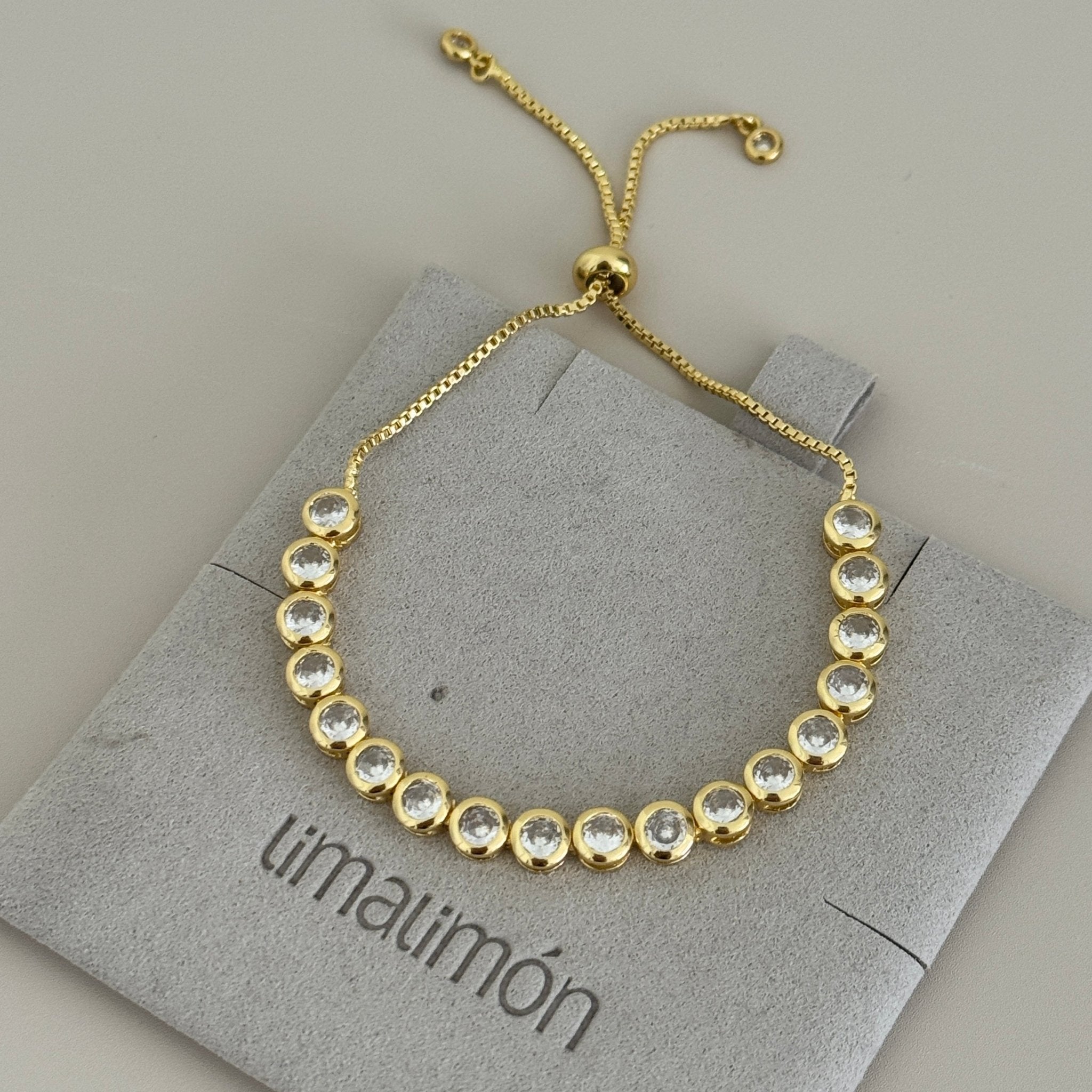 Crystal Bezel Adjustable Bracelet - Bracelets | LimaLimón Store - 2