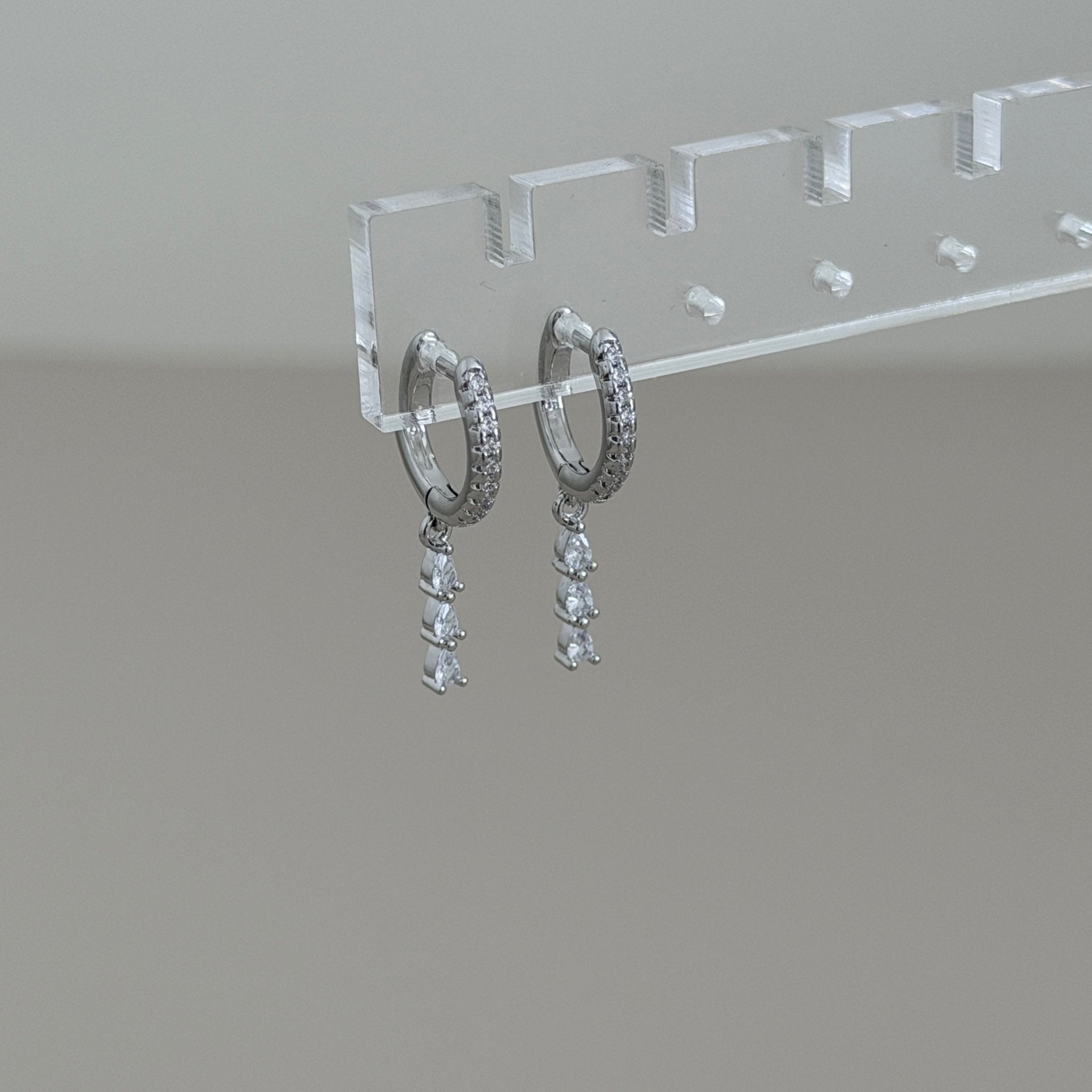 Crystal Drop Mini Hoop Earrings - Earring | LimaLimón Store - 2