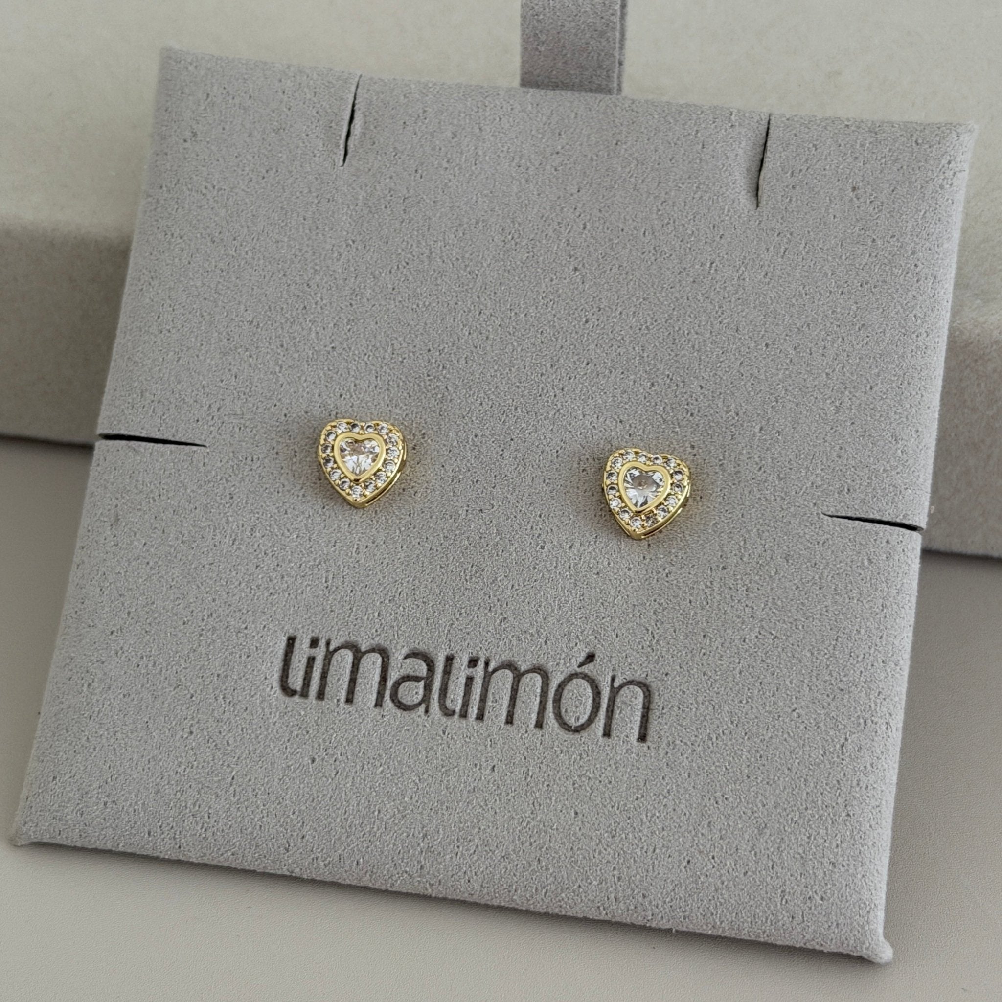 Crystal Heart Stud Earrings - Earring | LimaLimón Store - 2