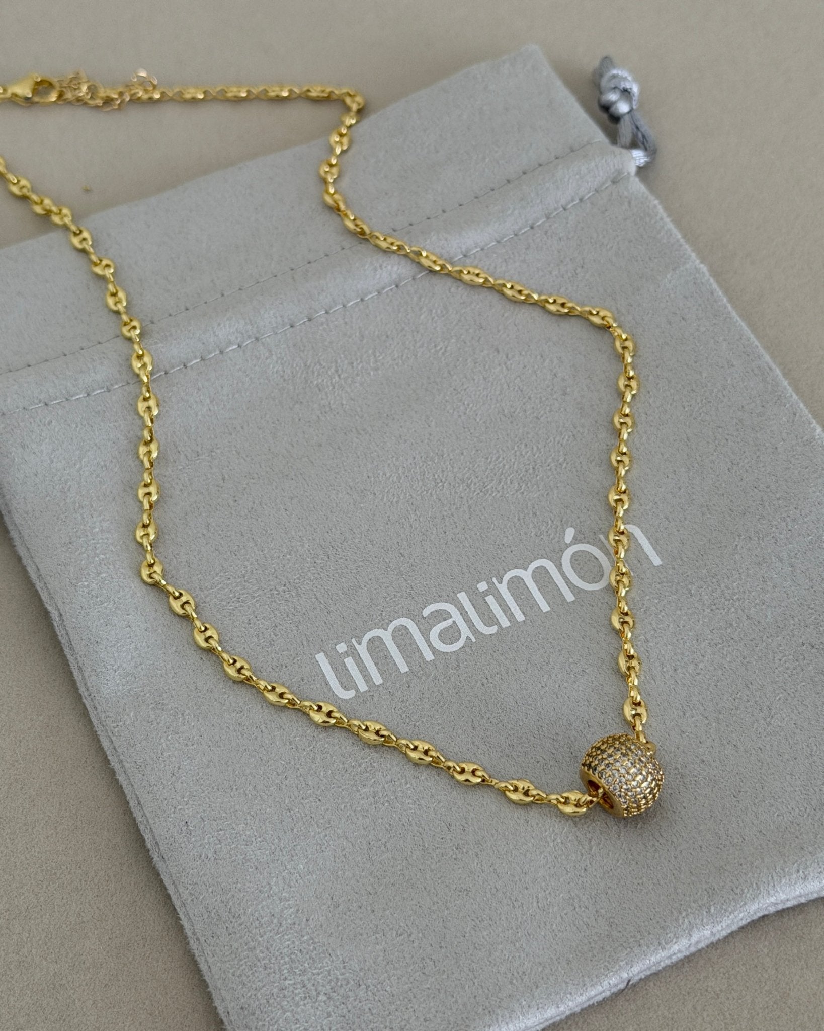 Crystal Sphere Chain Necklace - Necklaces | LimaLimón Store - 4
