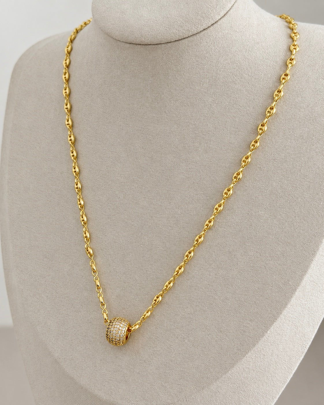 Crystal Sphere Chain Necklace - Necklaces | LimaLimón Store - 2