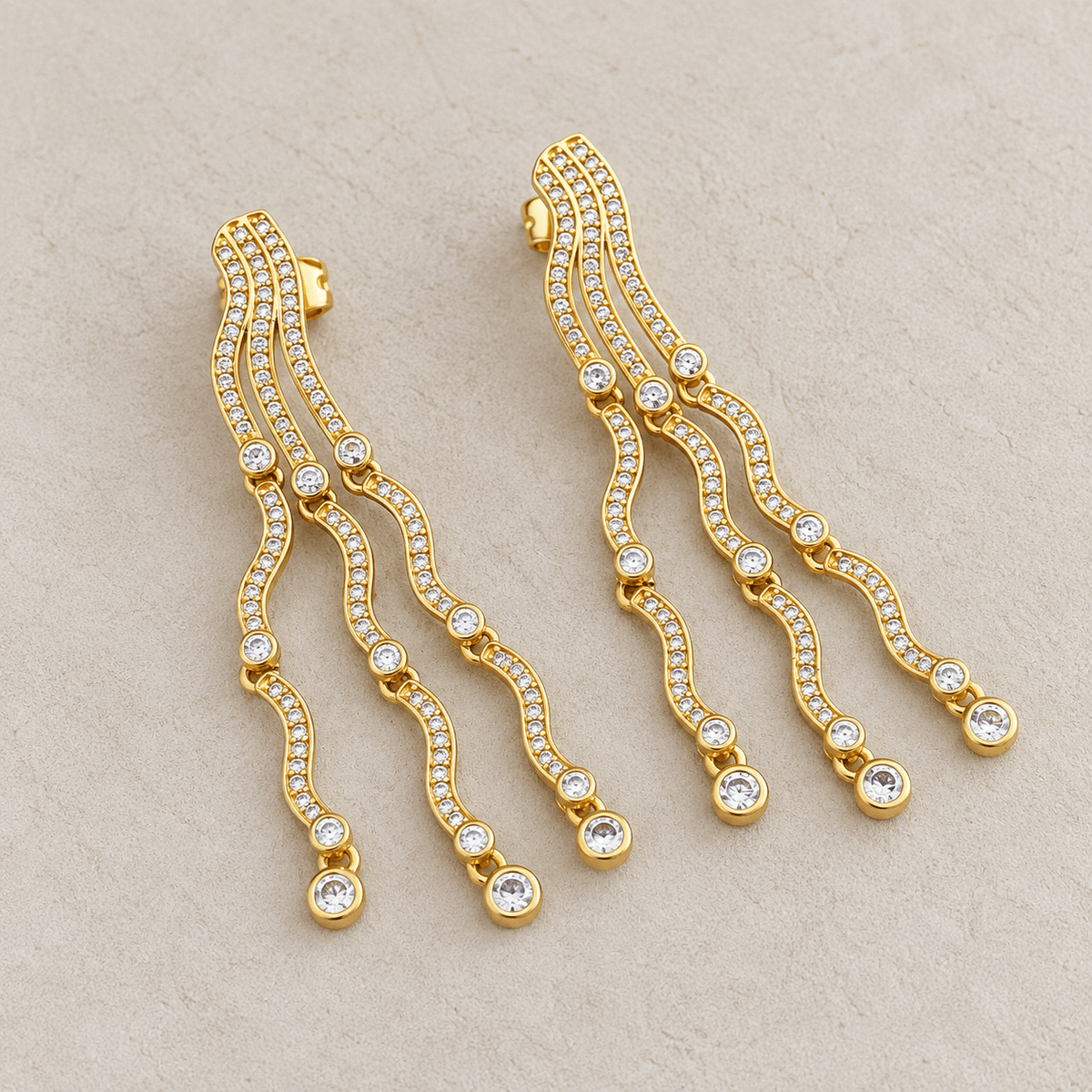 Crystal Waves Drop Earrings - Earring | LimaLimón Store - 1