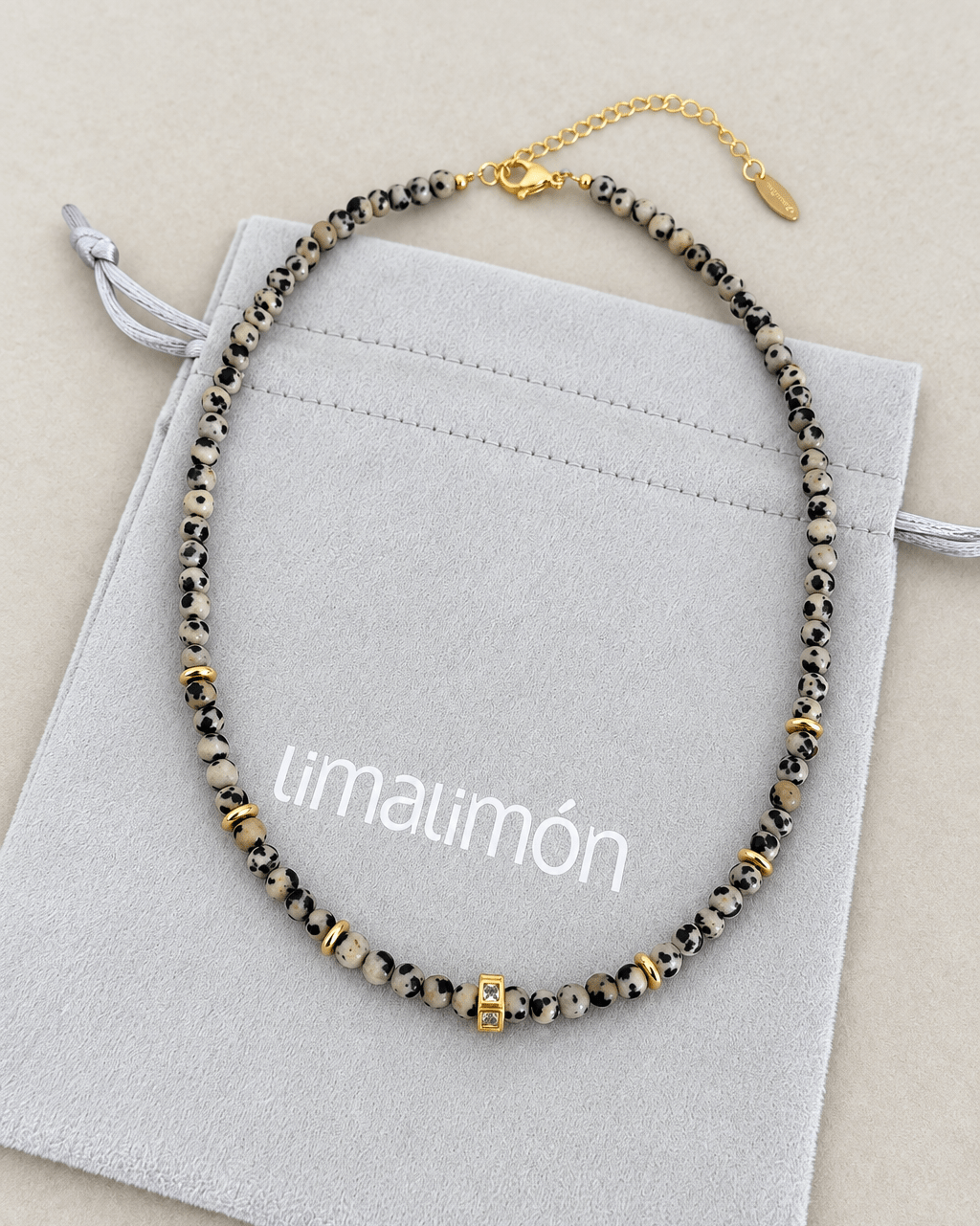 Dalmatian Gemstone Necklace - Necklaces | LimaLimón Store - 4