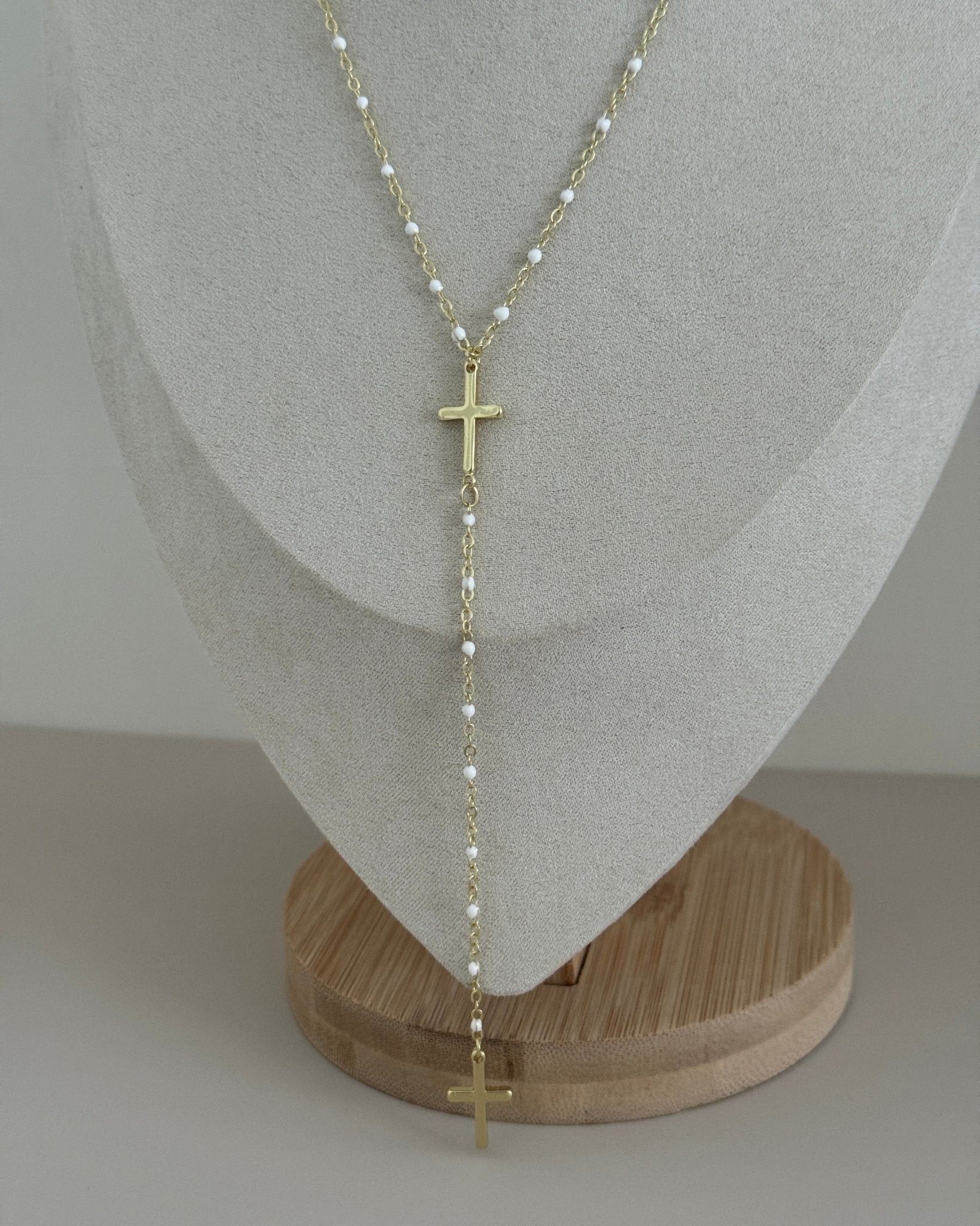 Double Cross Rosary - Inspired Necklace - Necklaces | LimaLimón Store - 3